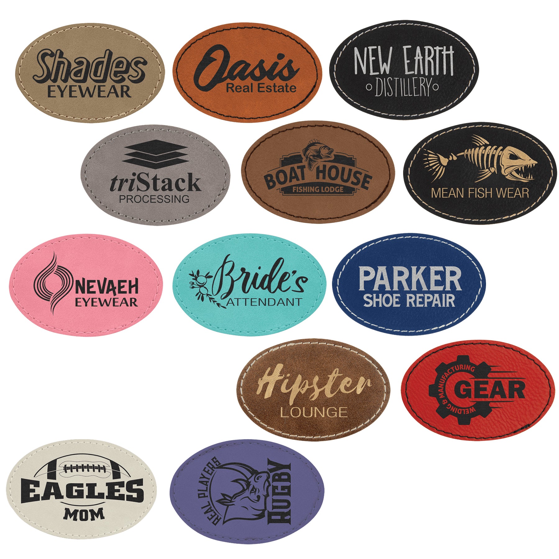 Round Patch w/Adhesive, 2-1/2, Laserable Leatherette