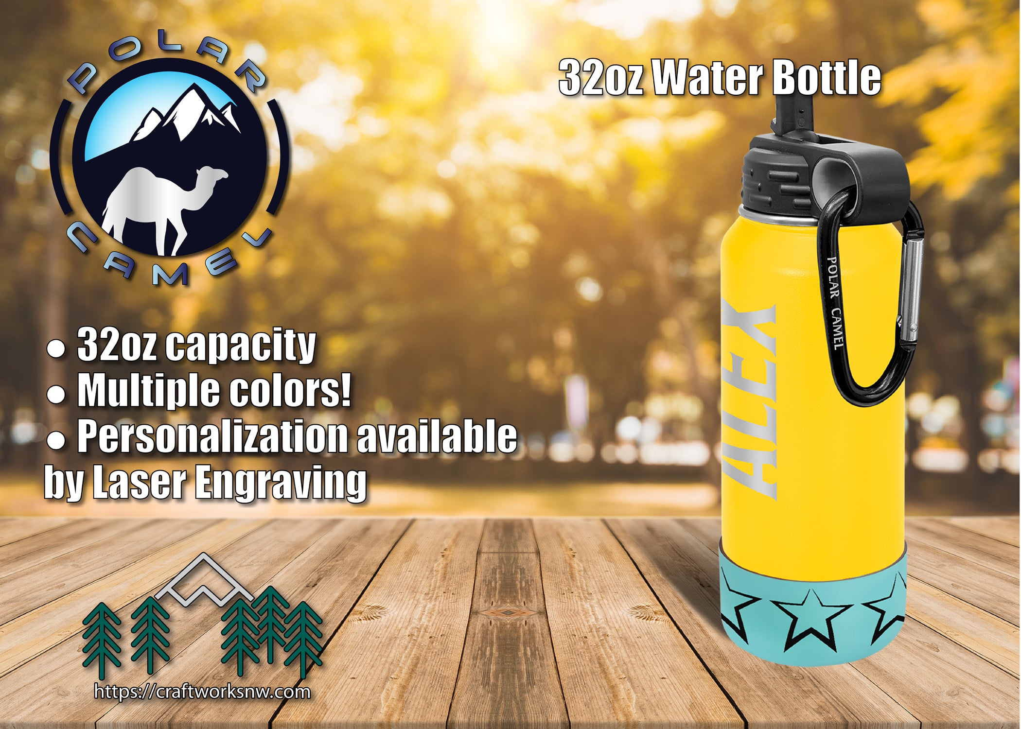 Polar Camel 32 oz. Water Bottle by
