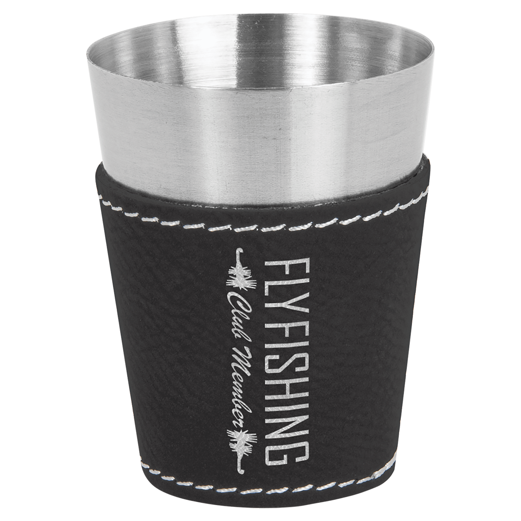 Shot Glass, 2 oz., Laserable Leatherette & Stainless Steel - Craftworks NW, LLC