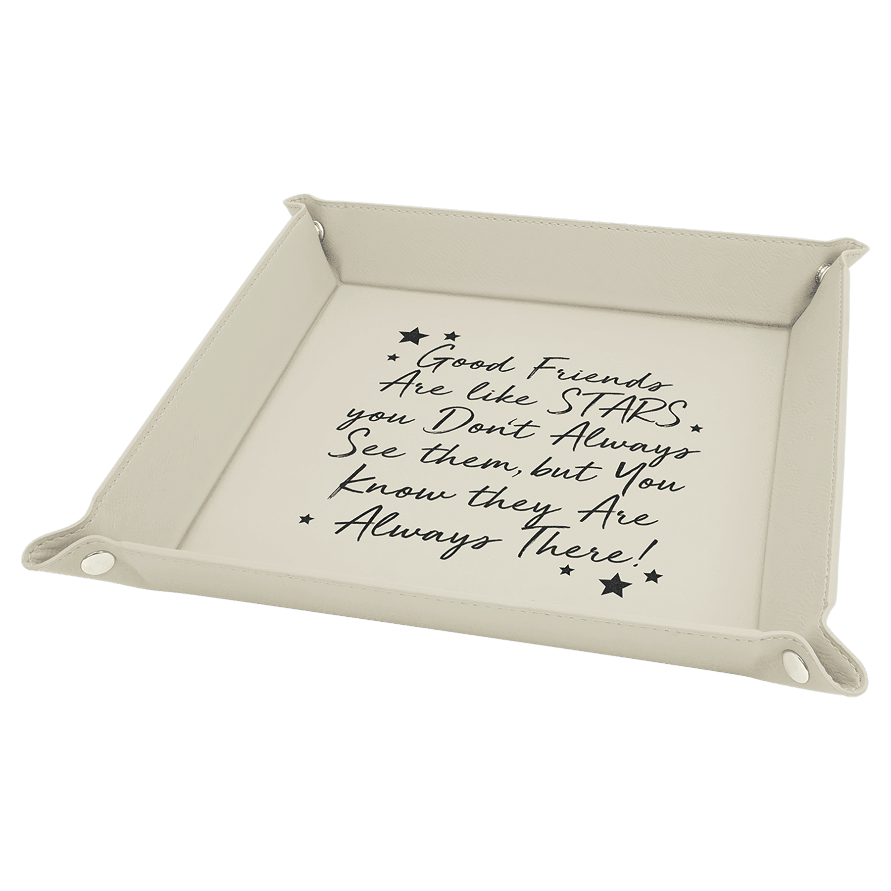 Snap-Up Valet Tray, 9" x 9" Laserable Leatherette - Craftworks NW, LLC