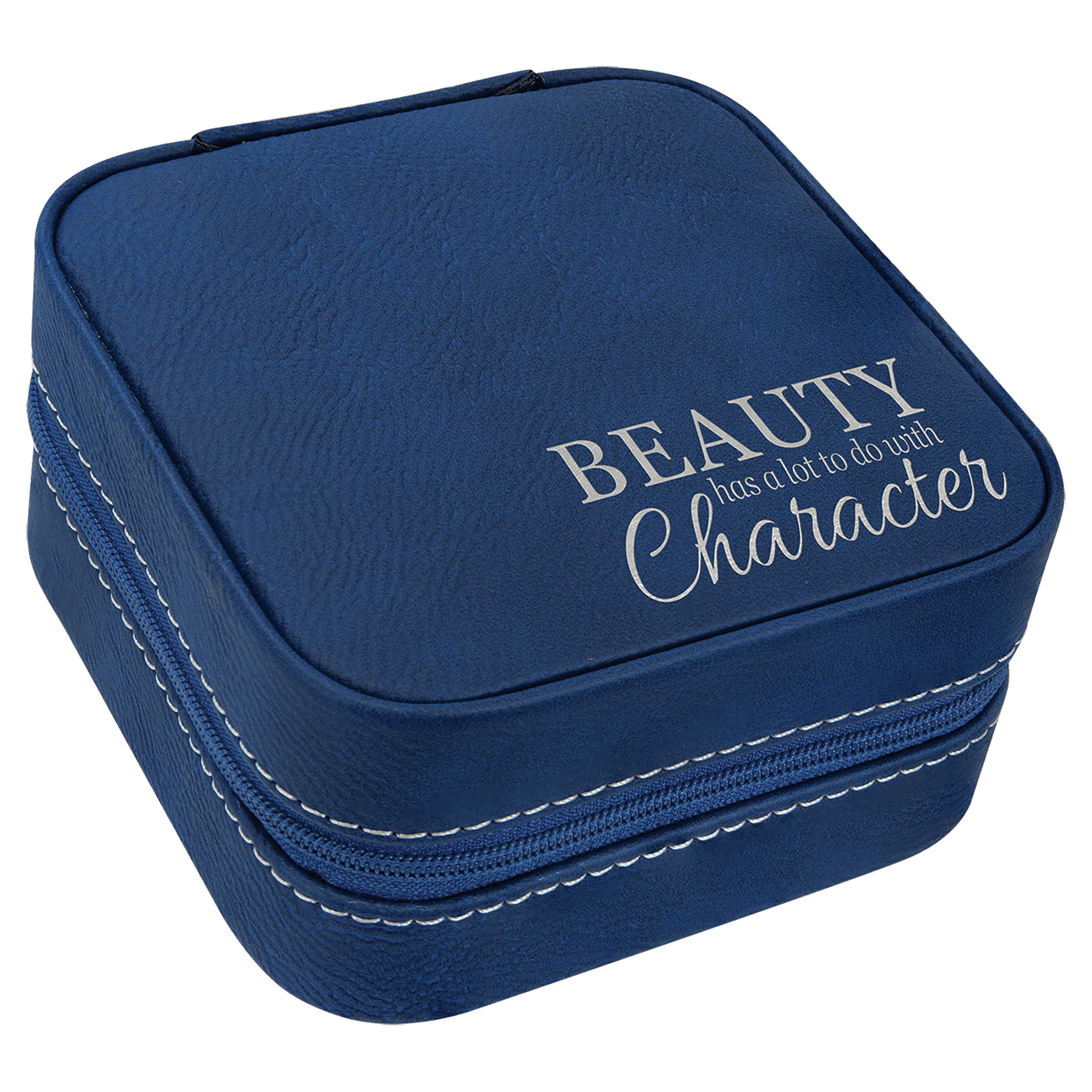 Travel Jewelry Box w/Black Lining, Laserable Leatherette - Craftworks NW, LLC