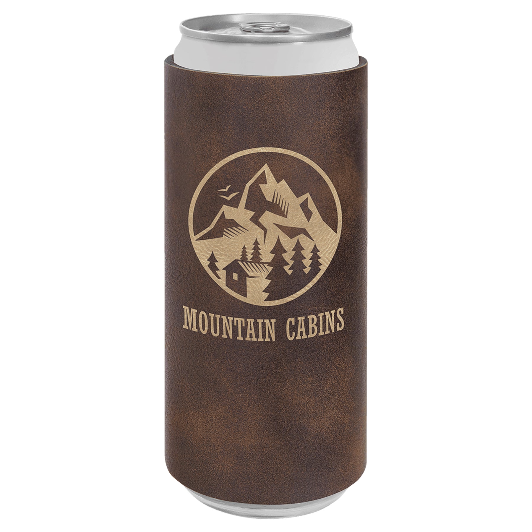 Insulated Slim Can Beverage Holders, Laserable Leatherette - Craftworks NW, LLC