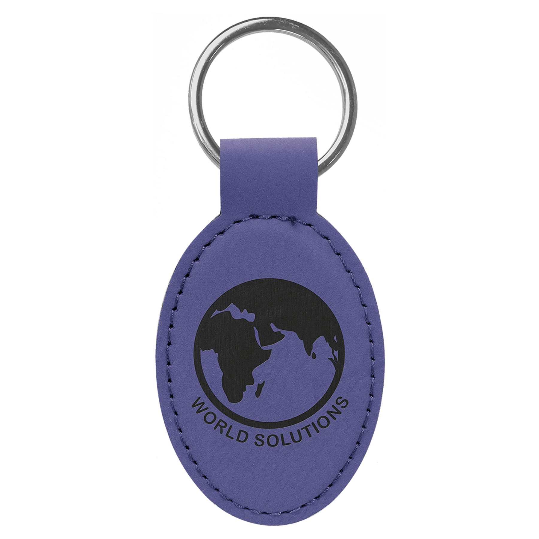Oval Shaped Leatherette Keychain w/Keyring, 3" x 1-3/4" - Craftworks NW, LLC