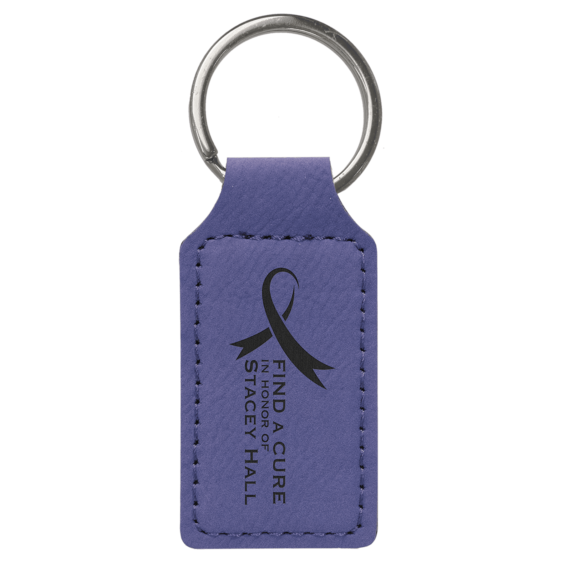 Rectangle Shaped Leatherette Keychain w/Keyring, 2-3/4" x 1-1/4" - Craftworks NW, LLC