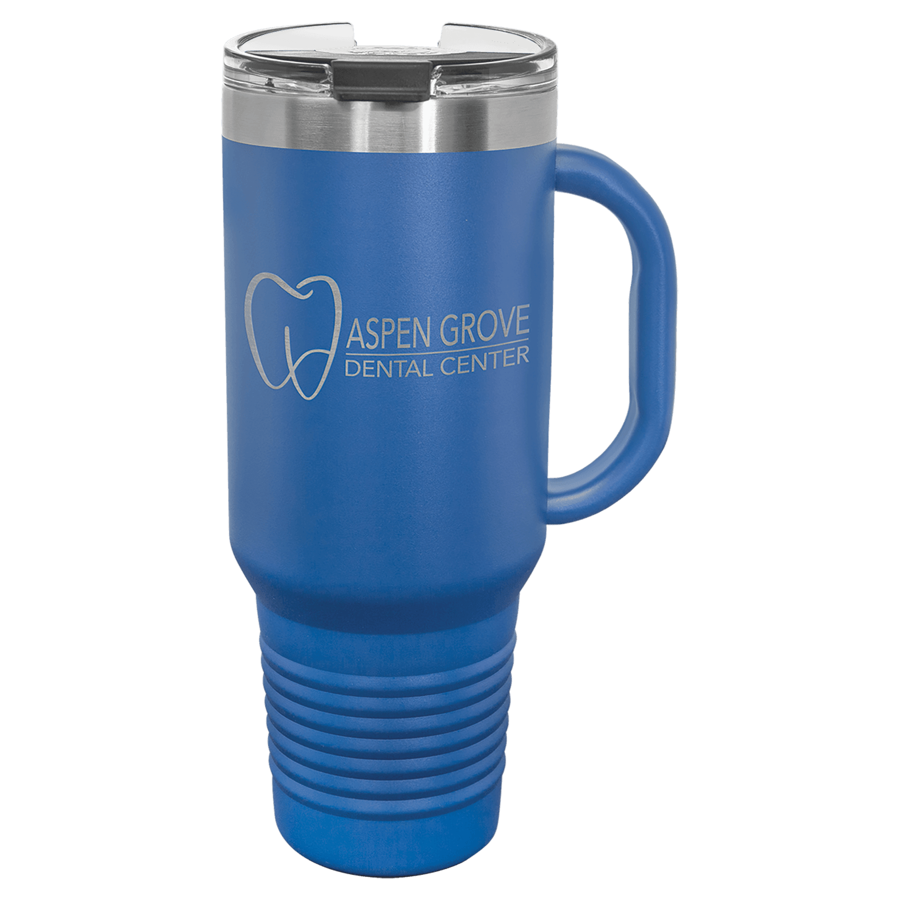 Laserable travel mug with handle stainlessThe Trophy Trolley