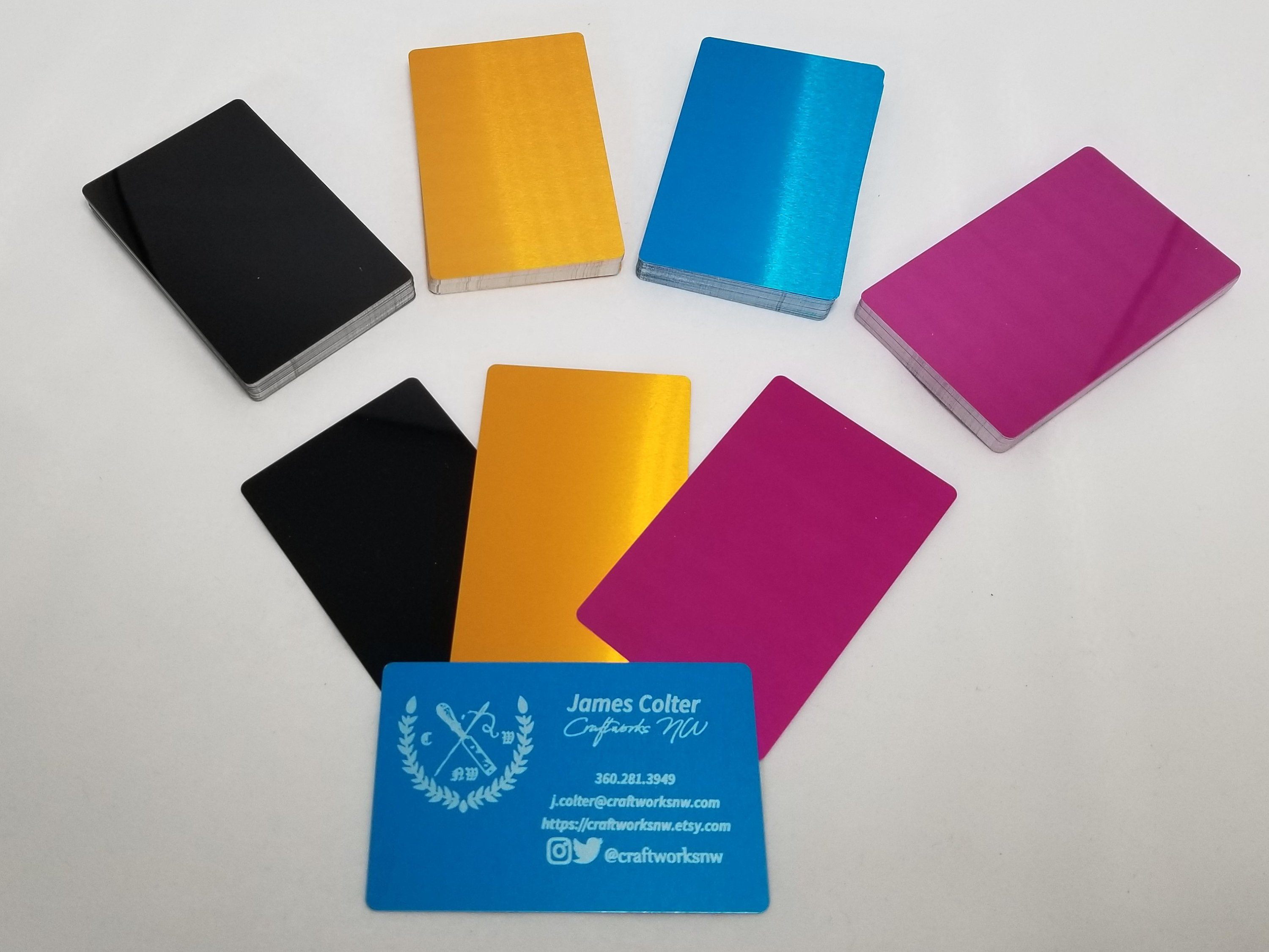 Stunning anodized aluminum business card blank for Decor and
