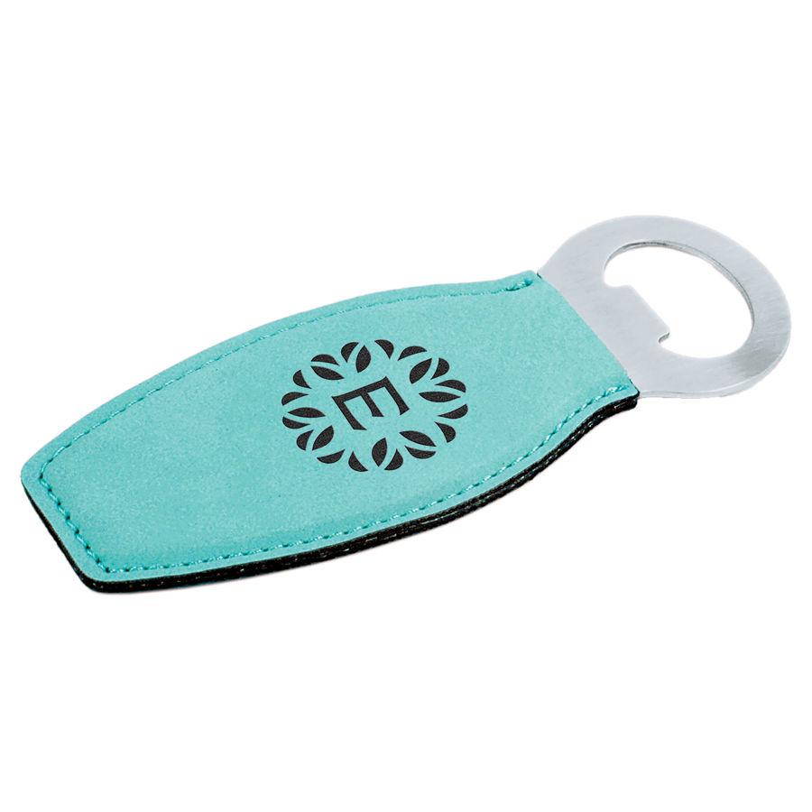 Rounded Bottle Opener with Magnet, Stainless Steel 1 3/4" x 4 5/8" Laserable Leatherette - Craftworks NW, LLC