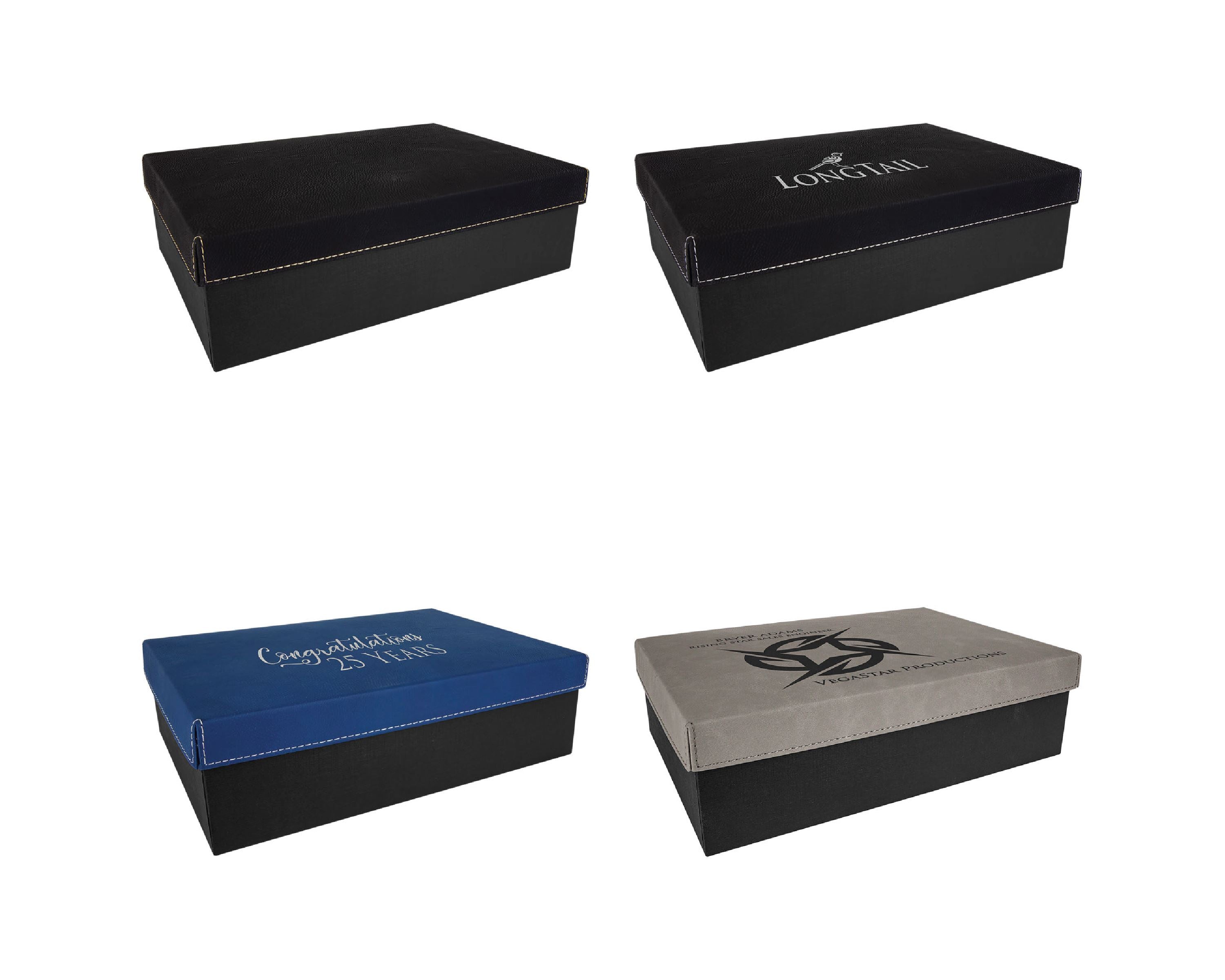 Gift Box with Laserable Leatherette Lid, 11 3/4" x 7 3/4" - Craftworks NW, LLC