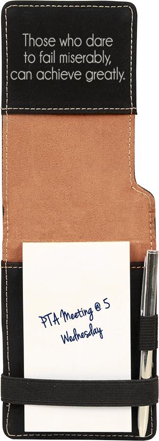 Notepad/Pocket Pad with Pen, 3 1/4" x 4 3/4" Laserable Leatherette - Craftworks NW, LLC