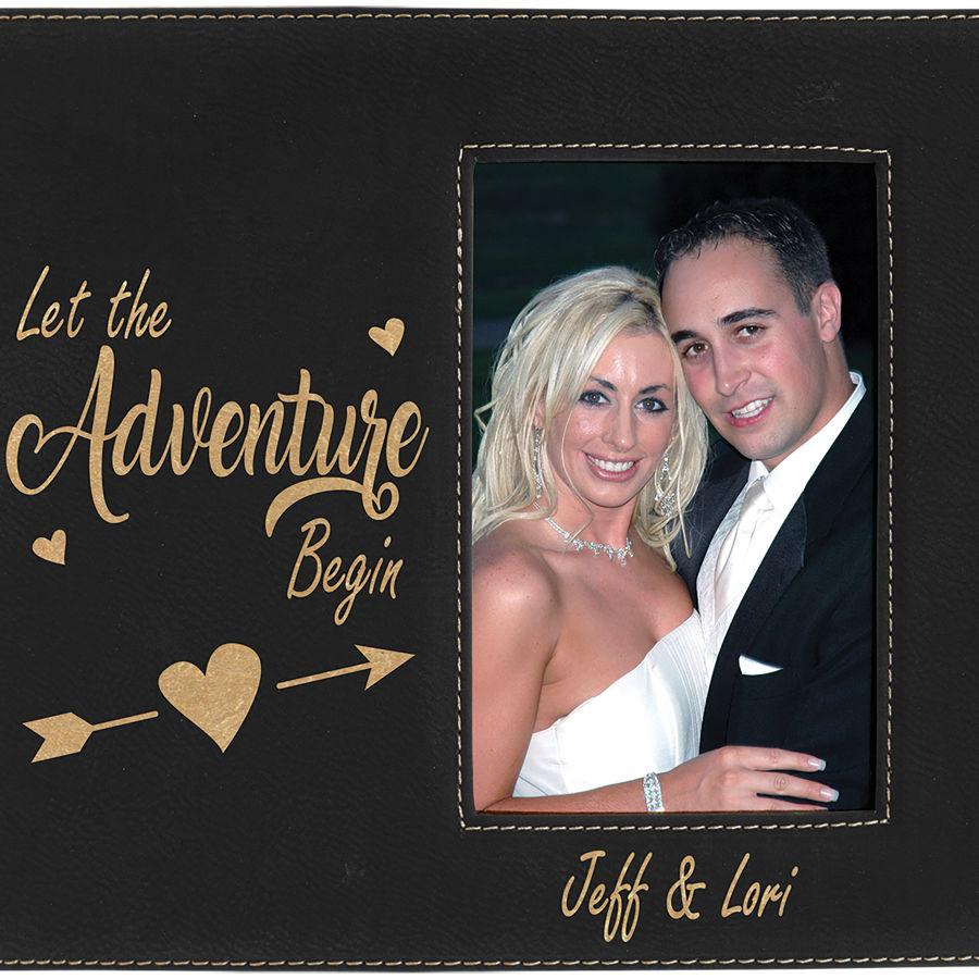Photo Frame with Large Personalization Area, 4" x 6" Laserable Leatherette - Craftworks NW, LLC