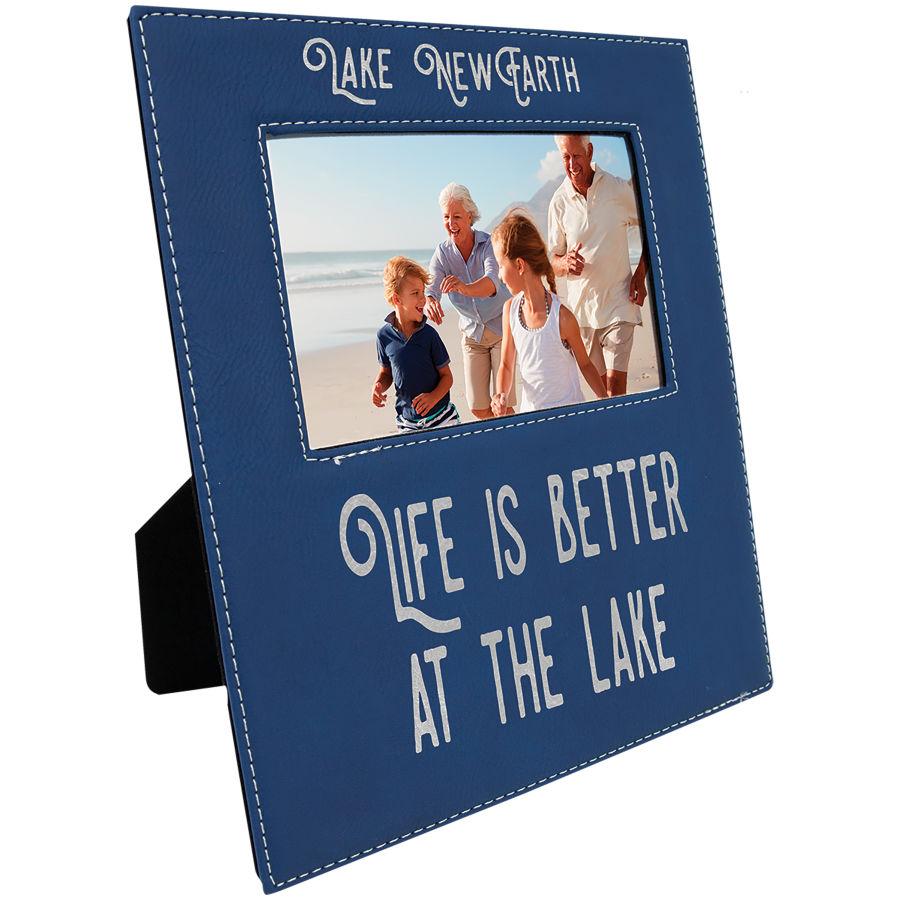 Photo Frame with Large Personalization Area, 4" x 6" Laserable Leatherette - Craftworks NW, LLC