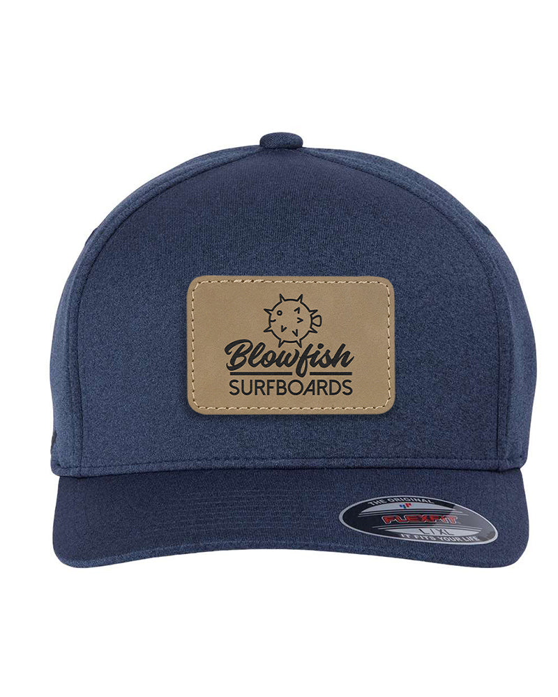 Flexfit Unipanel Solid Cap w/Rectangle Leatherette Patch, 3.0" x 2.0" - Craftworks NW, LLC