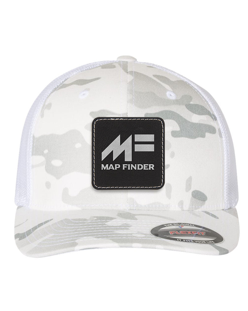 Flexfit Trucker Mesh Hat w/Square Leatherette Patch, 2.5" x 2.5", Multicam, OSFA - Craftworks NW, LLC