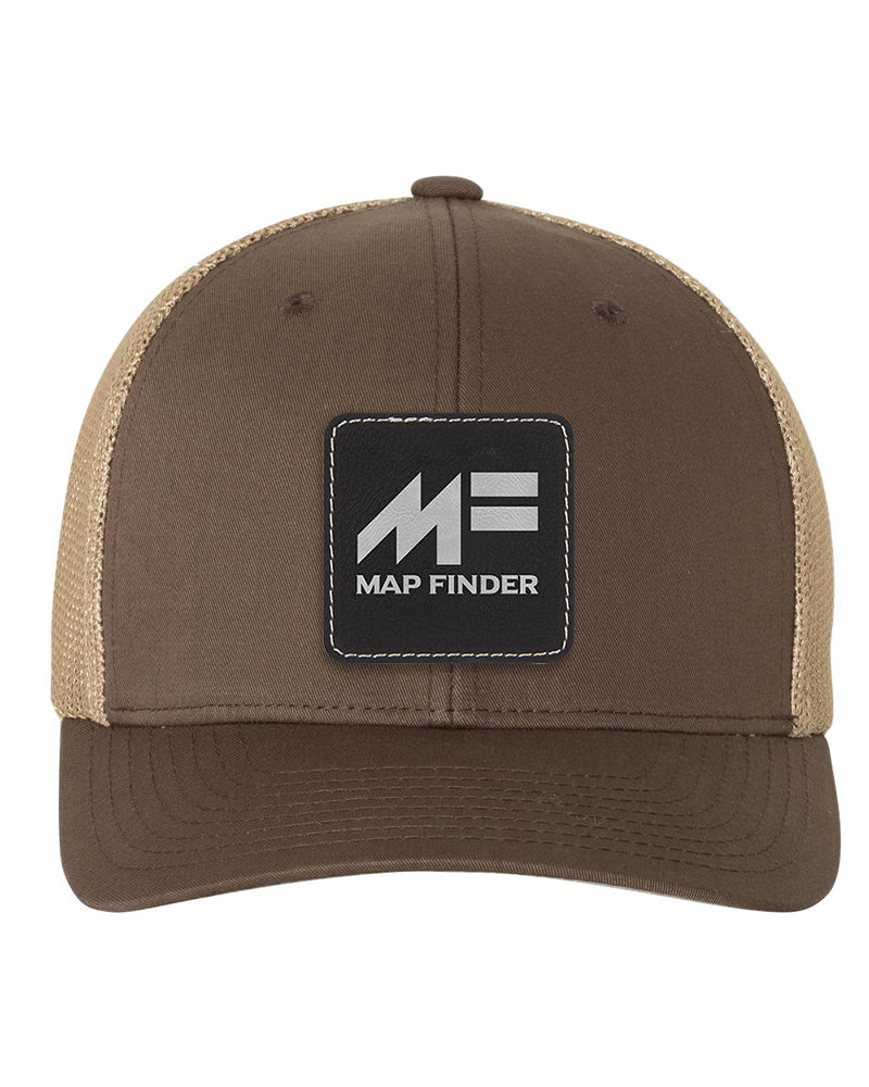 Flexfit Trucker Mesh Hat w/Square Leatherette Patch, 2.5" x 2.5", OSFA - Craftworks NW, LLC