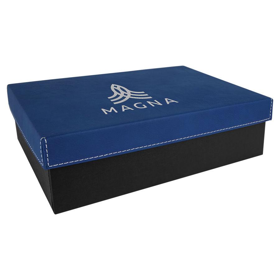 Gift Box with Laserable Leatherette Lid, 9 3/4" x 7" - Craftworks NW, LLC