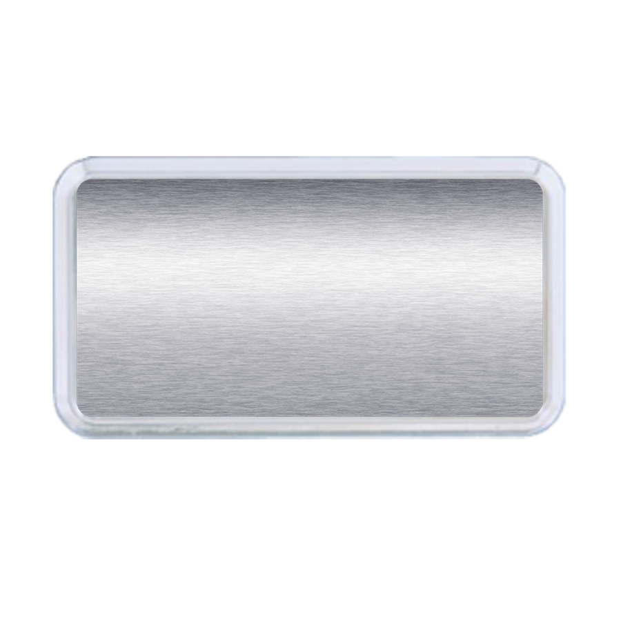 Round Corner Plastic Badge Blank, 3" x 1-1/2", Laser Engraved - Craftworks NW, LLC
