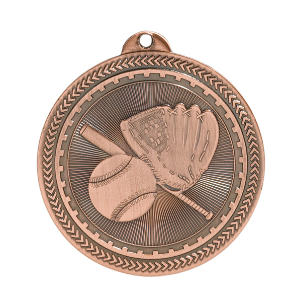 Baseball/Softball Laserable BriteLazer Medal, 2" - Craftworks NW, LLC