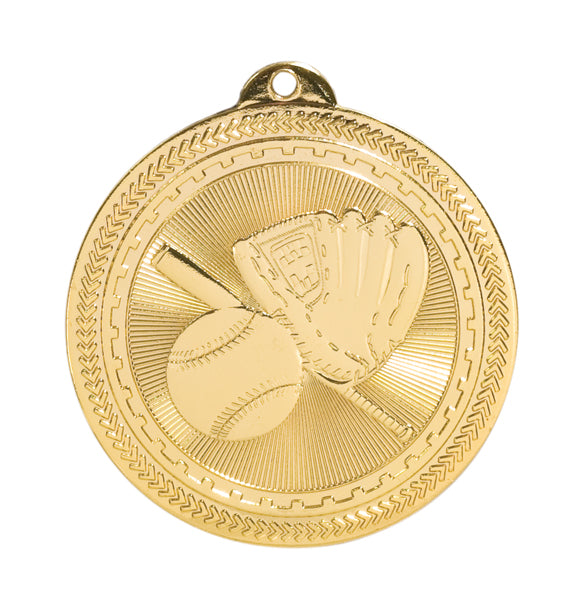 Baseball/Softball Laserable BriteLazer Medal, 2" - Craftworks NW, LLC