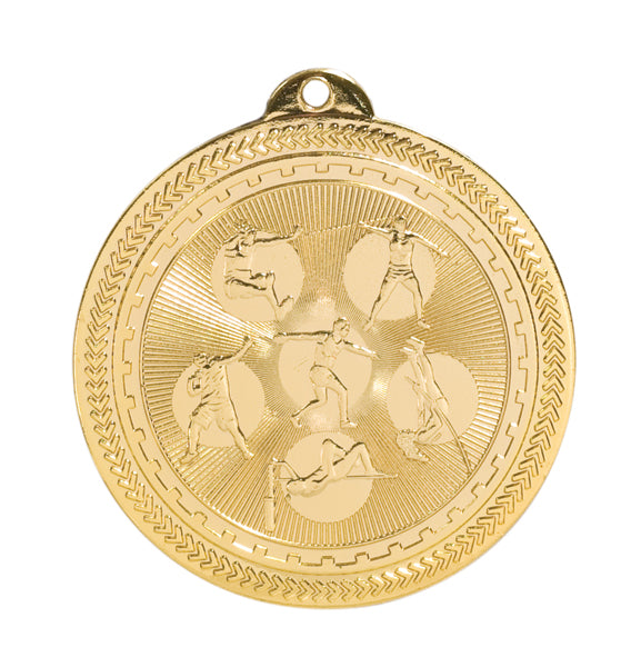 Field Events Laserable BriteLazer Medal, 2" - Craftworks NW, LLC