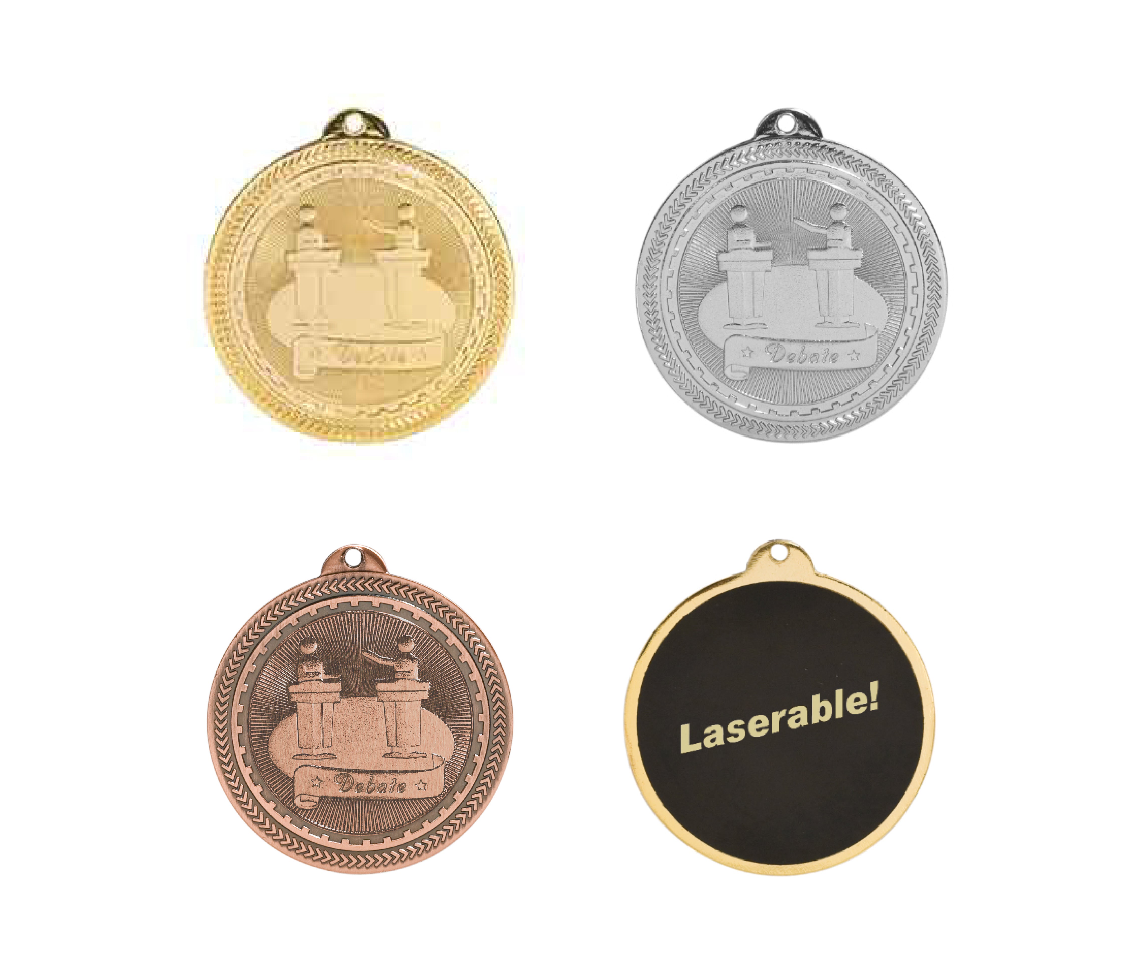 Debate Laserable BriteLazer Medal, 2" - Craftworks NW, LLC