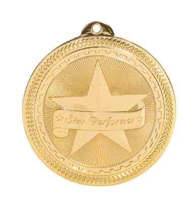 Star Performer Laserable BriteLazer Medal, 2" - Craftworks NW, LLC