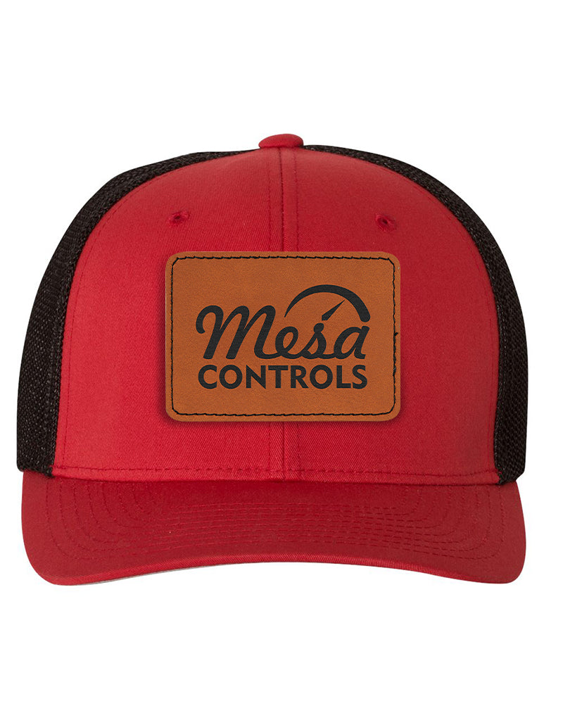 Flexfit Trucker Mesh Hat w/Rectangle Leatherette Patch, 3.5" x 2.5", OSFA - Craftworks NW, LLC