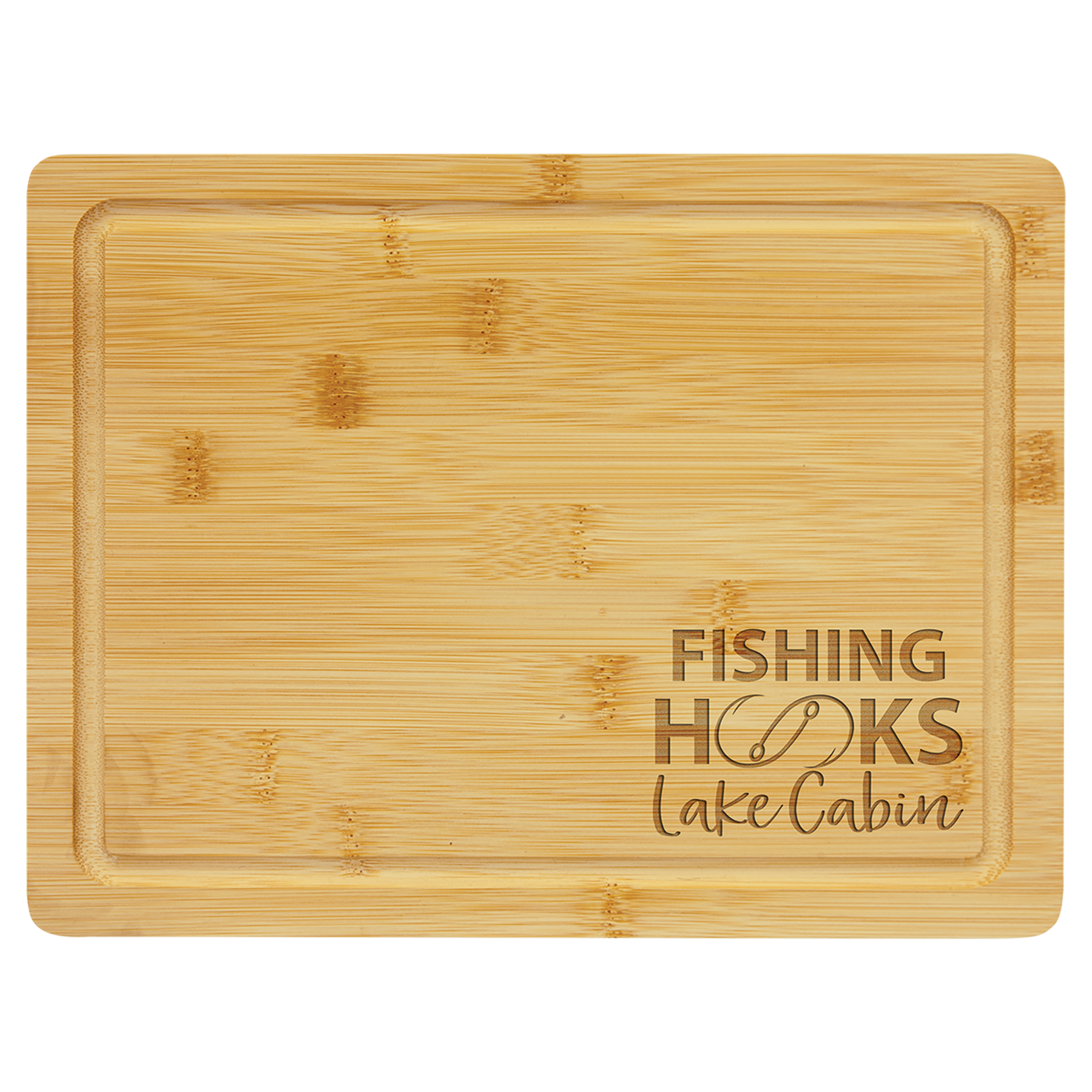 Bamboo Cutting Board w/Drip Ring, 11-1/2" x 8-3/4", Laser Engraved - Craftworks NW, LLC