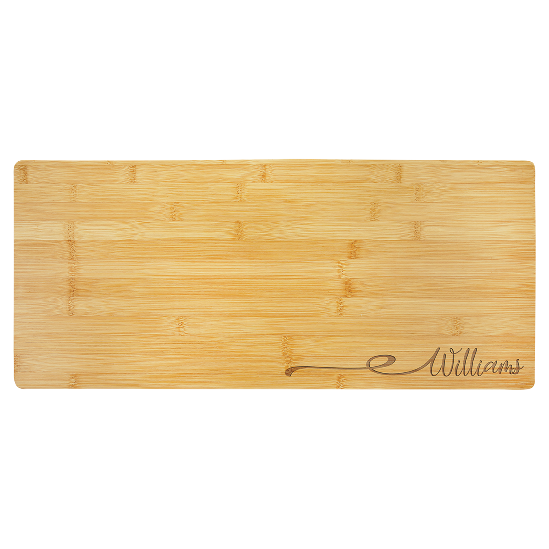 Bamboo Charcuterie Board/Cutting Board, 23-3/4" x 10", Laser Engraved - Craftworks NW, LLC
