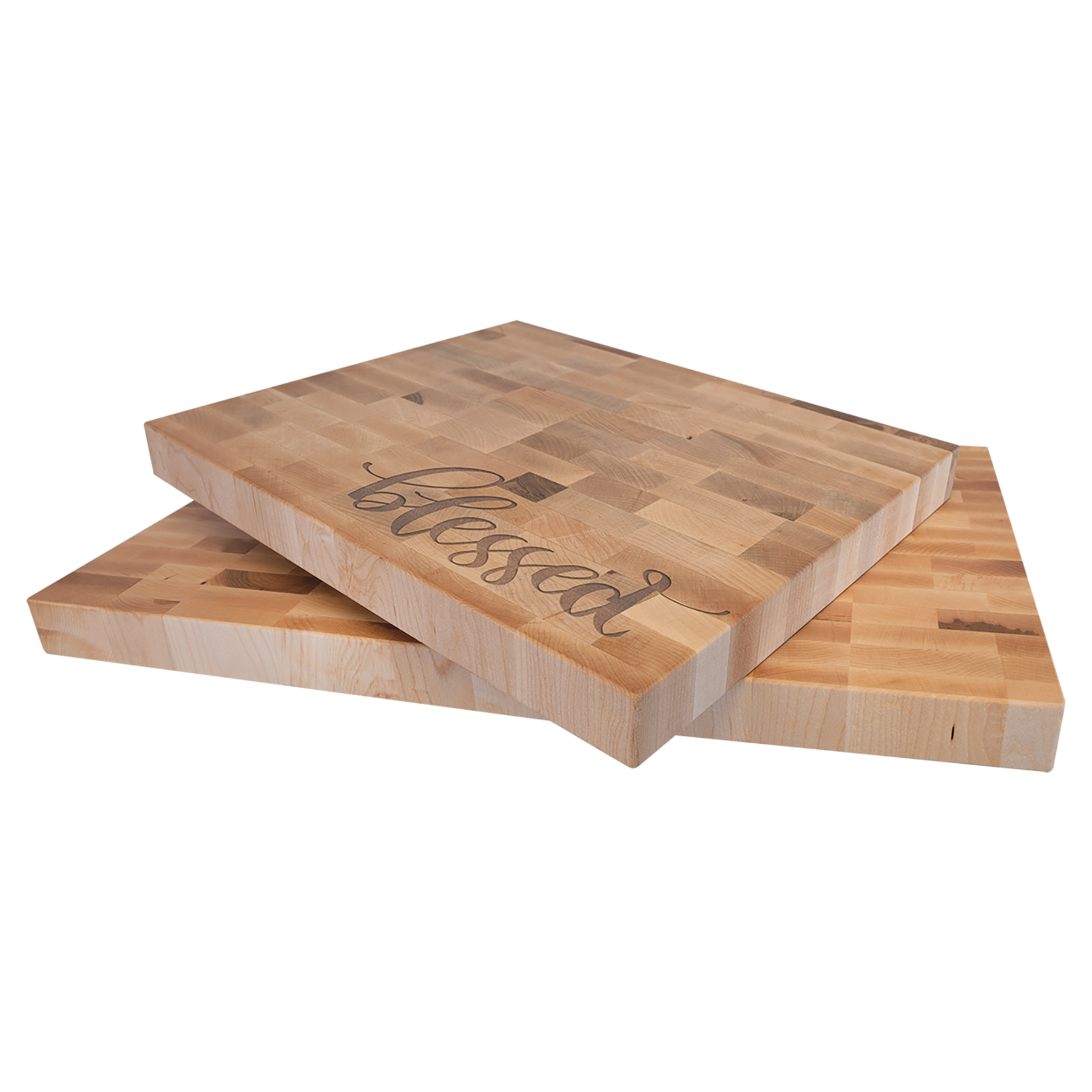 Maple Butcher Block Cutting Board, 16" x 13" x 1-1/2, Laser Engraved - Craftworks NW, LLC