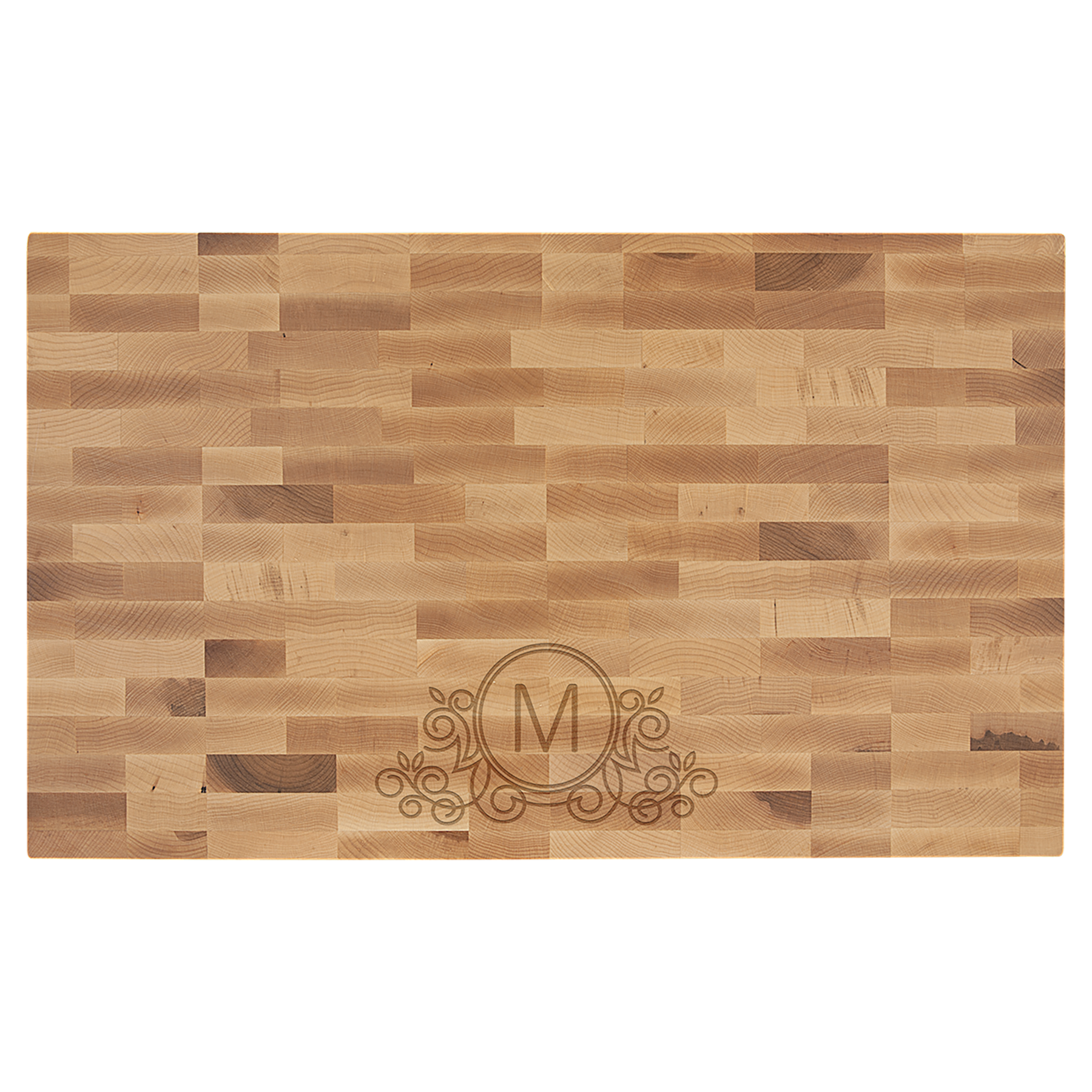 Maple Butcher Block Cutting Board, 22" x 13" x 1-1/2, Laser Engraved - Craftworks NW, LLC