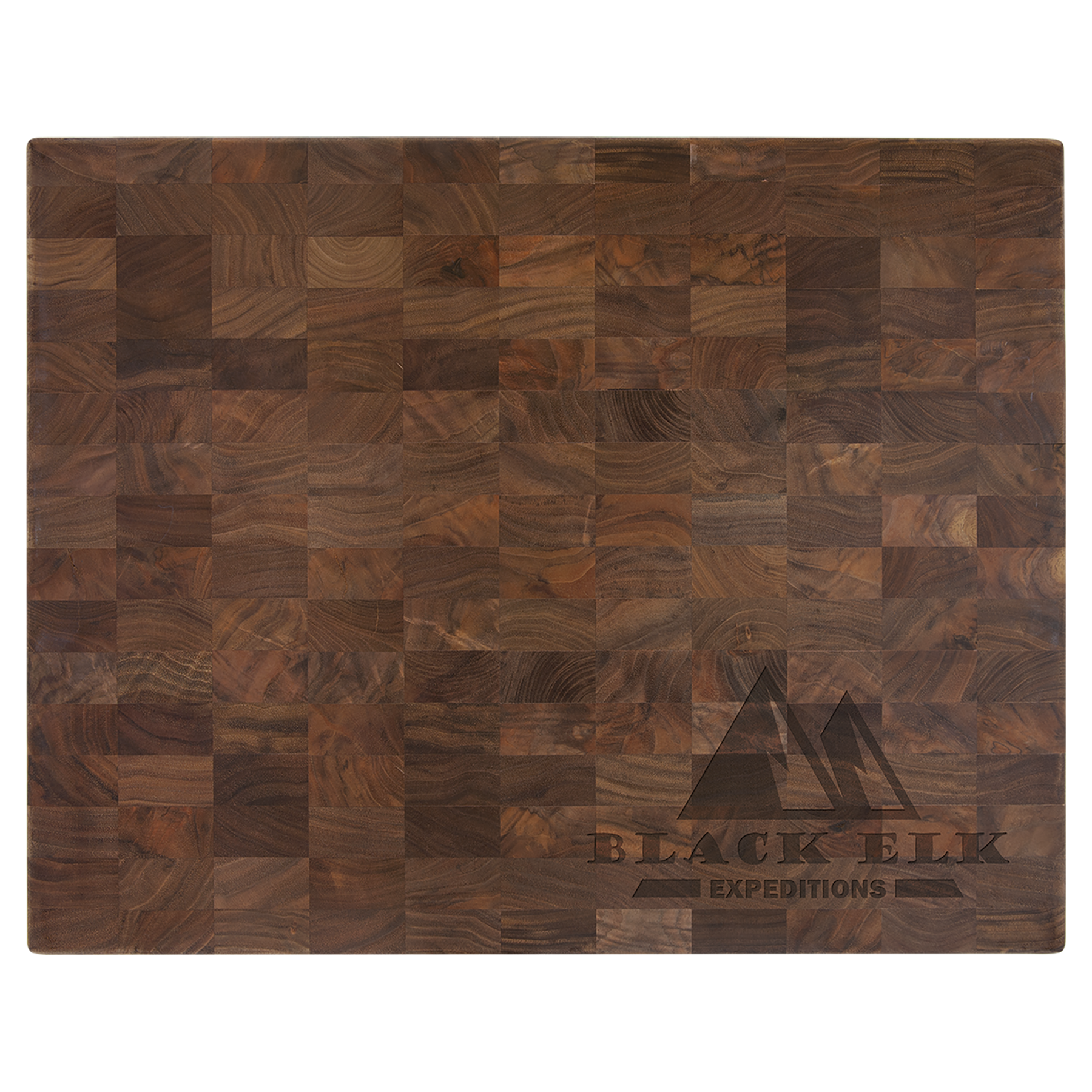 Walnut Butcher Block Cutting Board, 16" x 13" x 1-3/8", Laser Engraved - Craftworks NW, LLC
