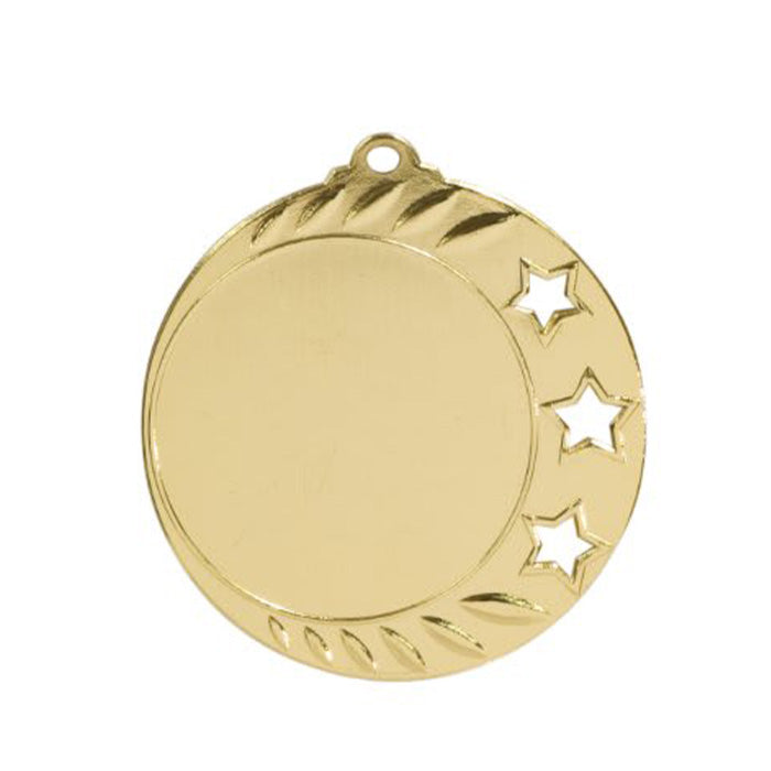 2-3/4" Antiqued 3-Star, 2" Insert Holder Medal - Craftworks NW, LLC