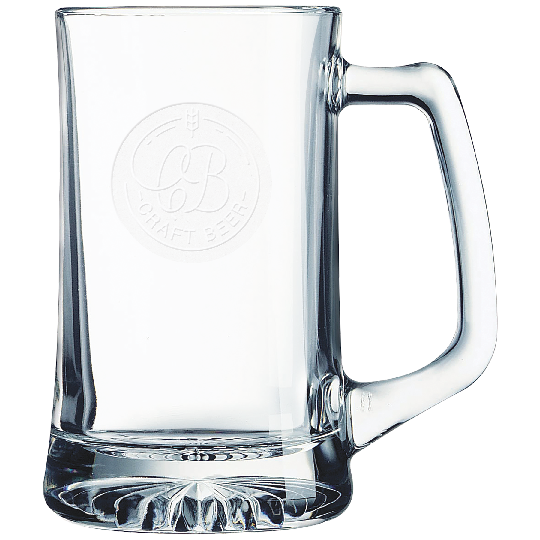 Polar Camel Glassware 25 oz. Beer Mug w/Handle, Laser Engraved - Craftworks NW, LLC