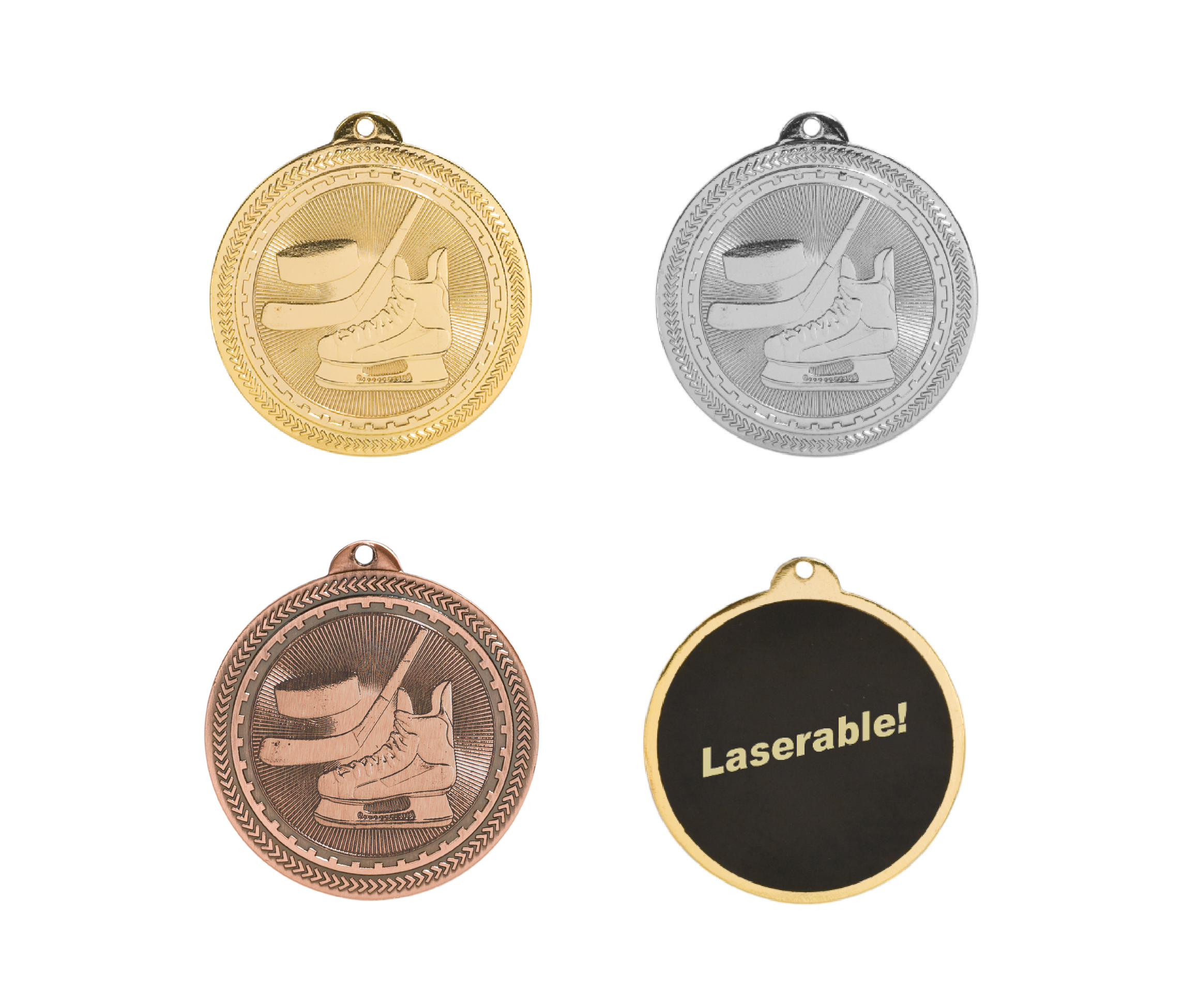 Hockey Laserable BriteLazer Medal, 2" - Craftworks NW, LLC