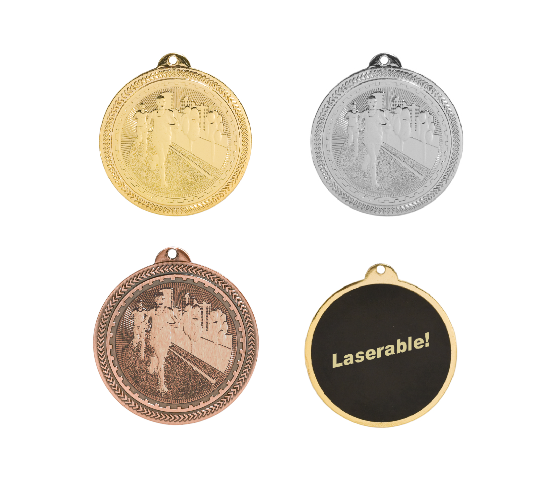 Cross Country Laserable BriteLazer Medal, 2" - Craftworks NW, LLC