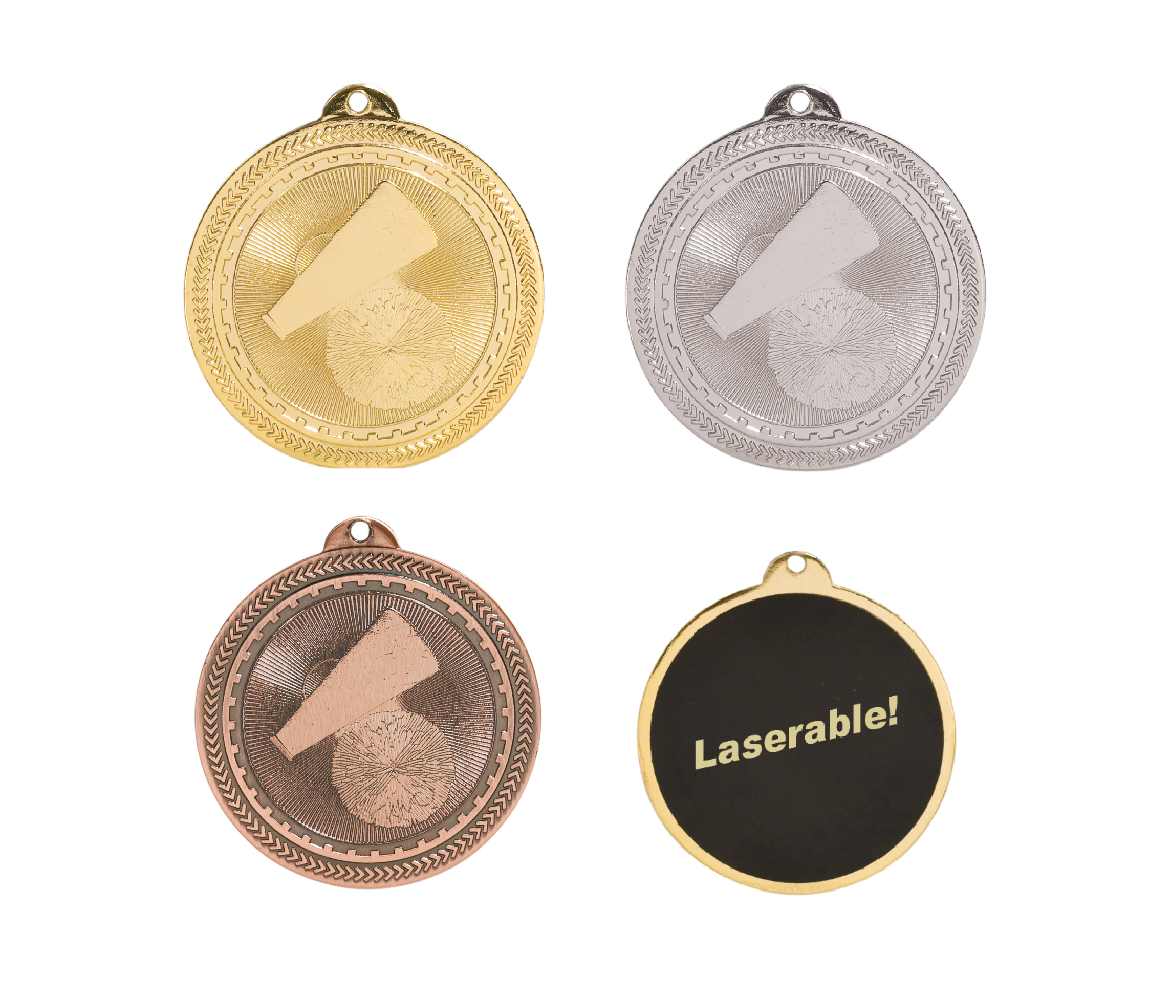 Cheer Laserable BriteLazer Medal, 2" - Craftworks NW, LLC