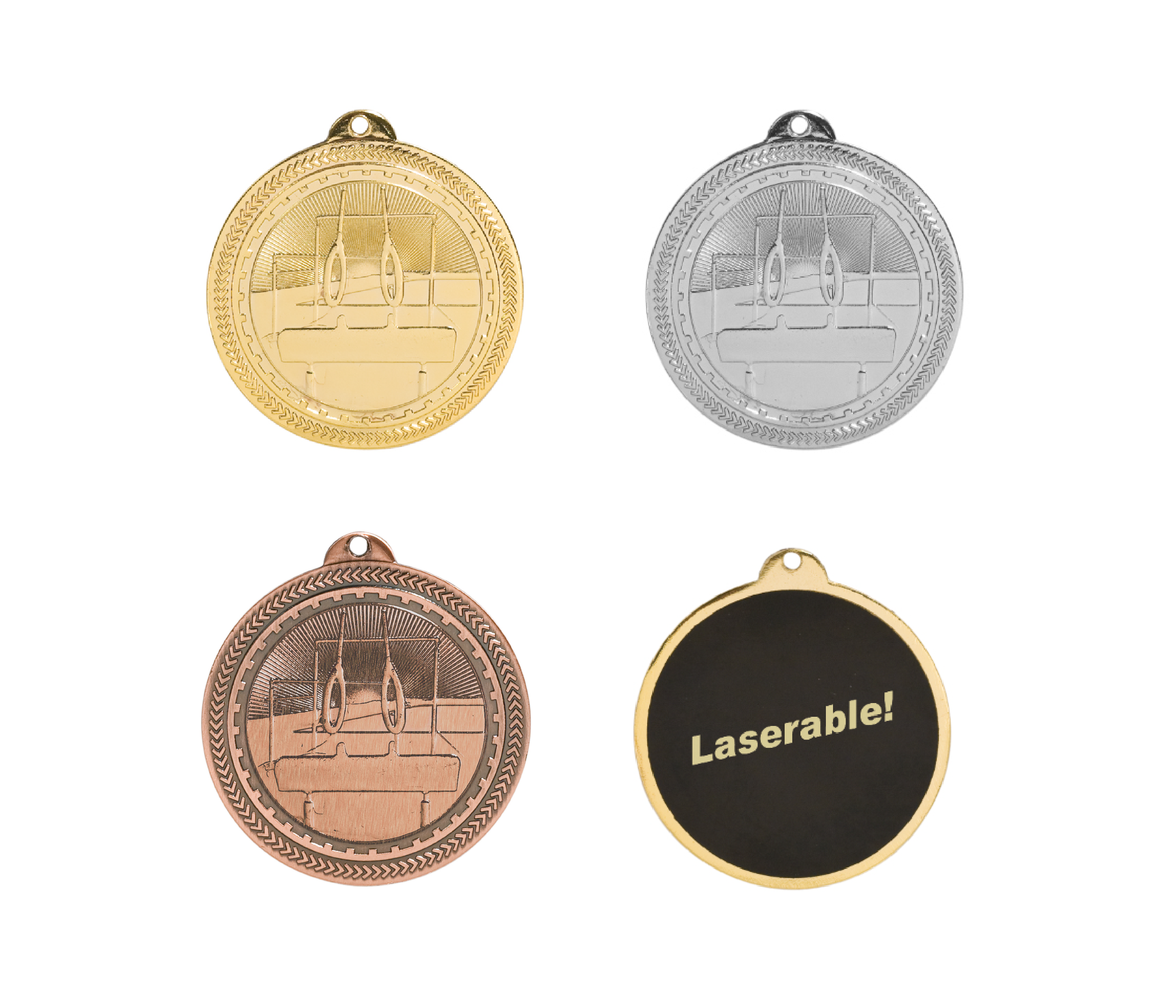 Gymnastics Laserable BriteLazer Medal, 2" - Craftworks NW, LLC