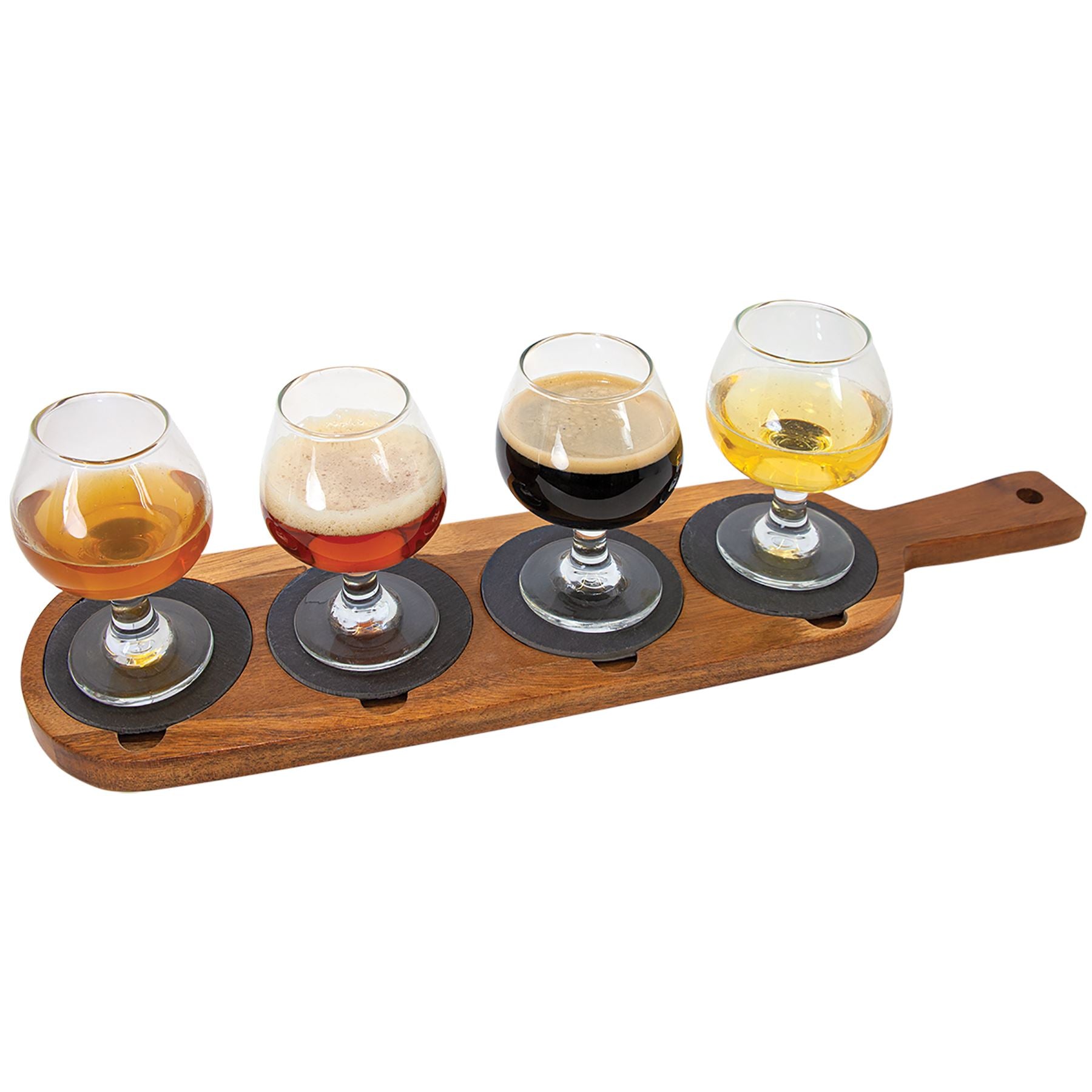 Acacia Serving Board w/3 1/4" Round Coasters, 18 1/2" x 4 1/4" Cutting/Serving Board Craftworks NW 