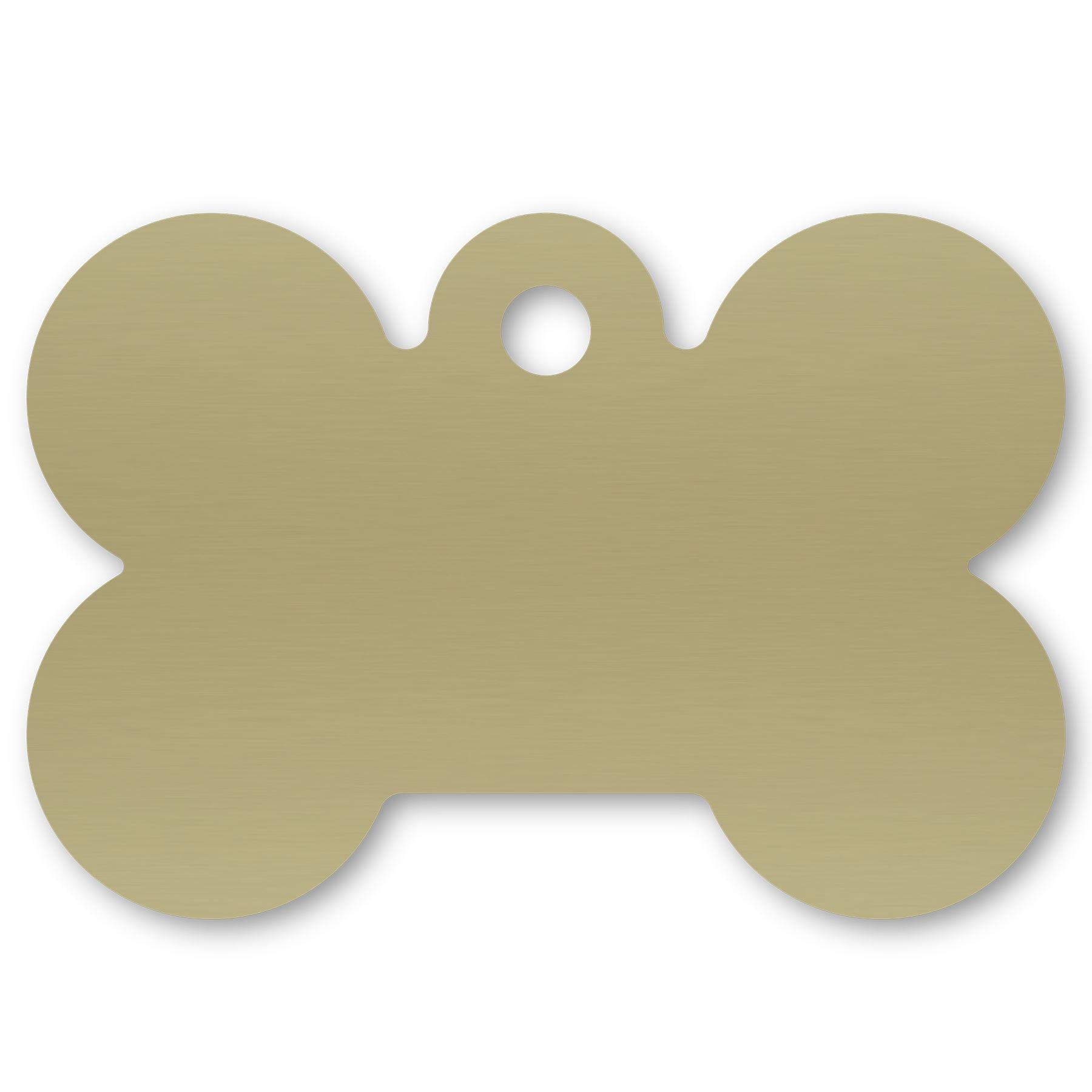 Anodized Aluminum Dog Bone Shaped Tags, 1-1/16" x 1-9/16" with 1/8" Hole, Laser Engraved Metal Tags Craftworks NW Gold 