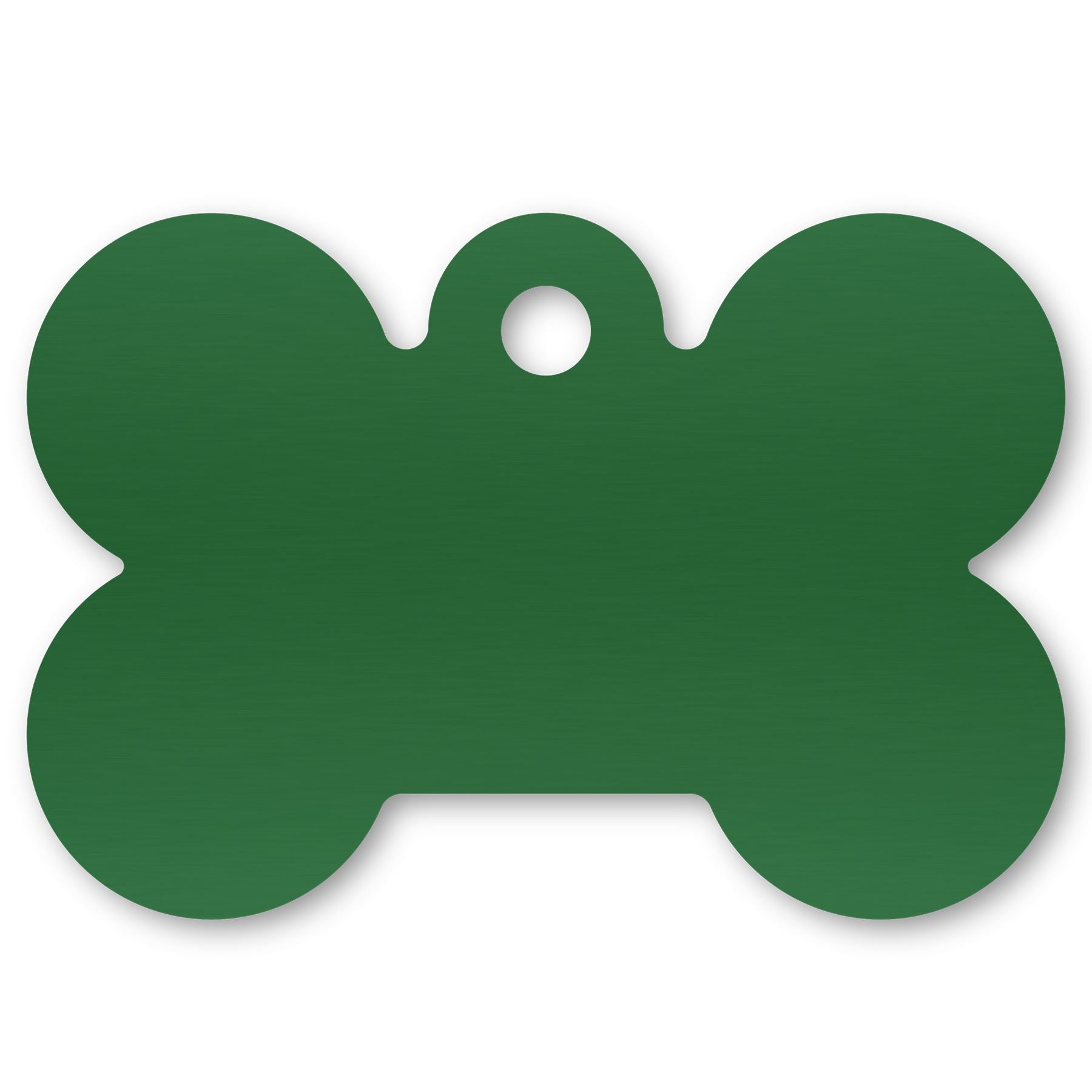 Anodized Aluminum Dog Bone Shaped Tags, 1-1/16" x 1-9/16" with 1/8" Hole, Laser Engraved Metal Tags Craftworks NW Green 
