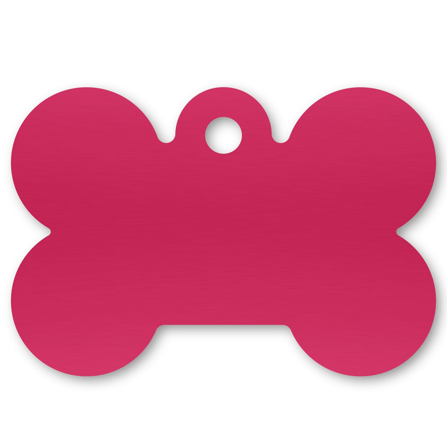 Anodized Aluminum Dog Bone Shaped Tags, 1-1/16" x 1-9/16" with 1/8" Hole, Laser Engraved Metal Tags Craftworks NW Pink 