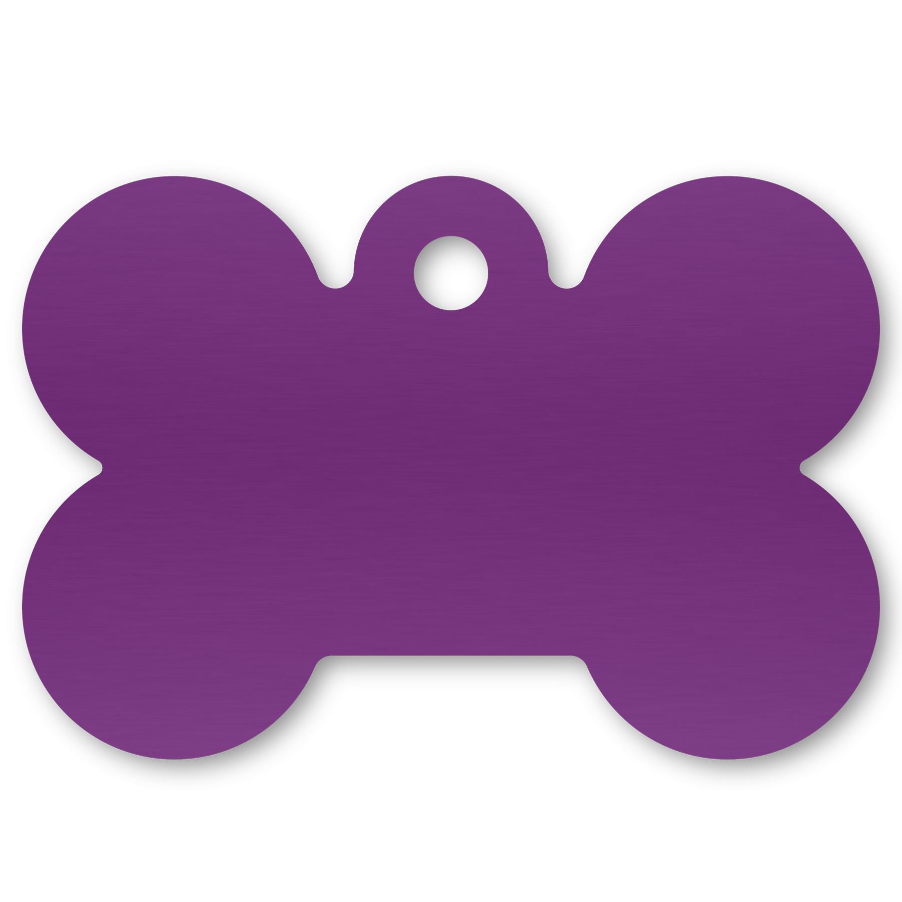 Anodized Aluminum Dog Bone Shaped Tags, 1-1/16" x 1-9/16" with 1/8" Hole, Laser Engraved Metal Tags Craftworks NW Purple 