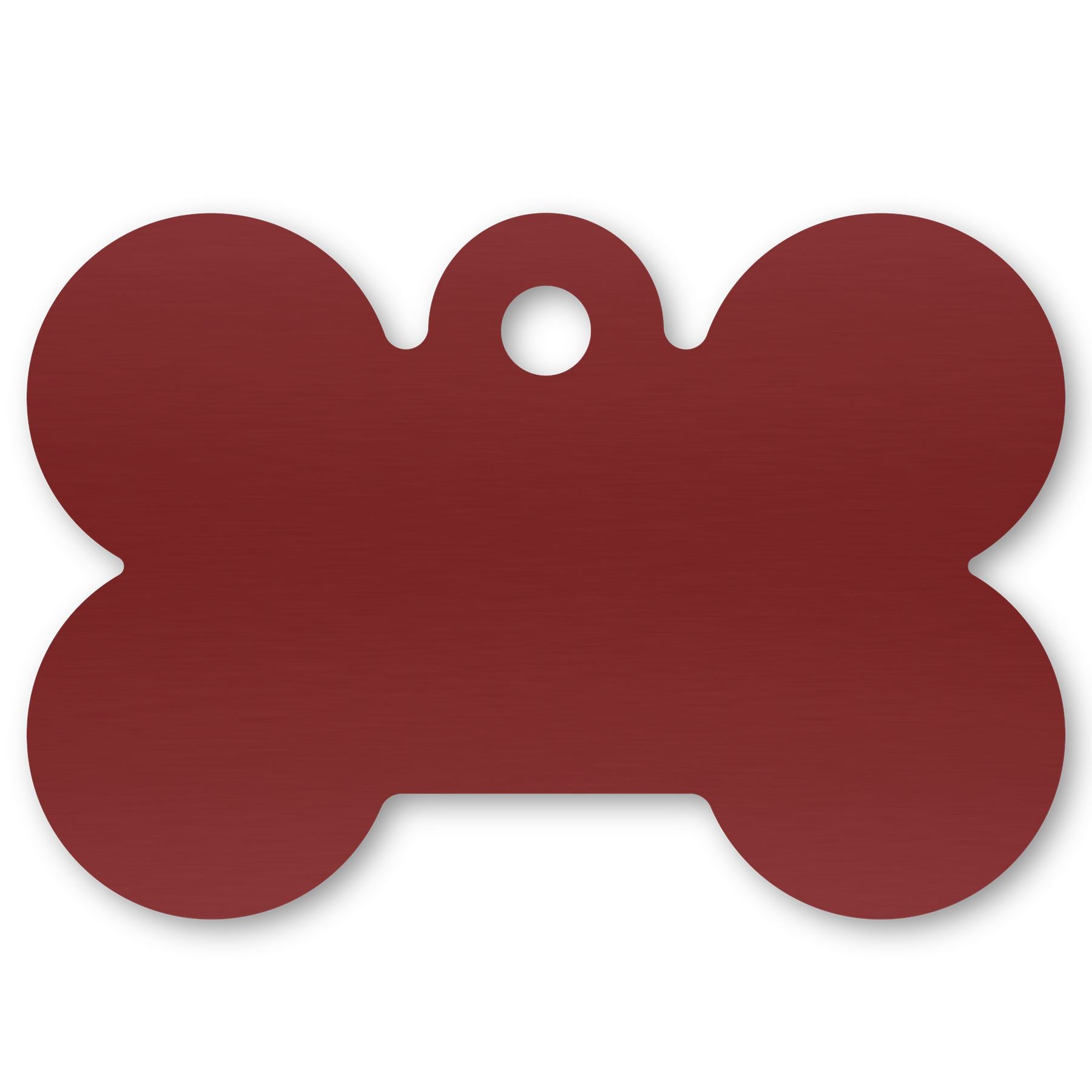Anodized Aluminum Dog Bone Shaped Tags, 1-1/32" x 1-5/16" with 1/8" Hole, Laser Engraved Metal Tags Craftworks NW Red 