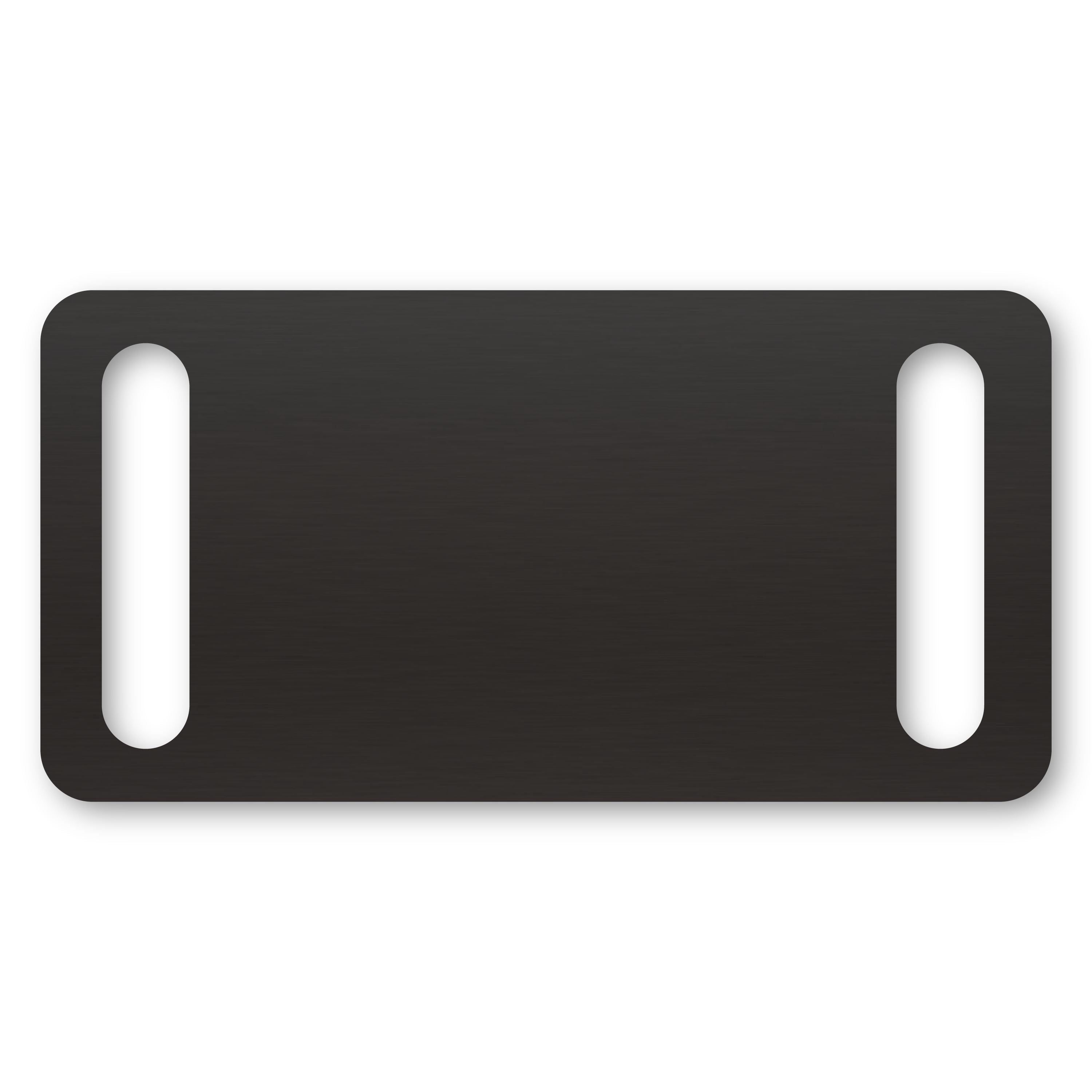 Anodized Aluminum Rectangle Slide-On Tags, 1-3/16" x 2" with 1/4" x 1" Slot, Laser Engraved Metal Tags Craftworks NW Black 