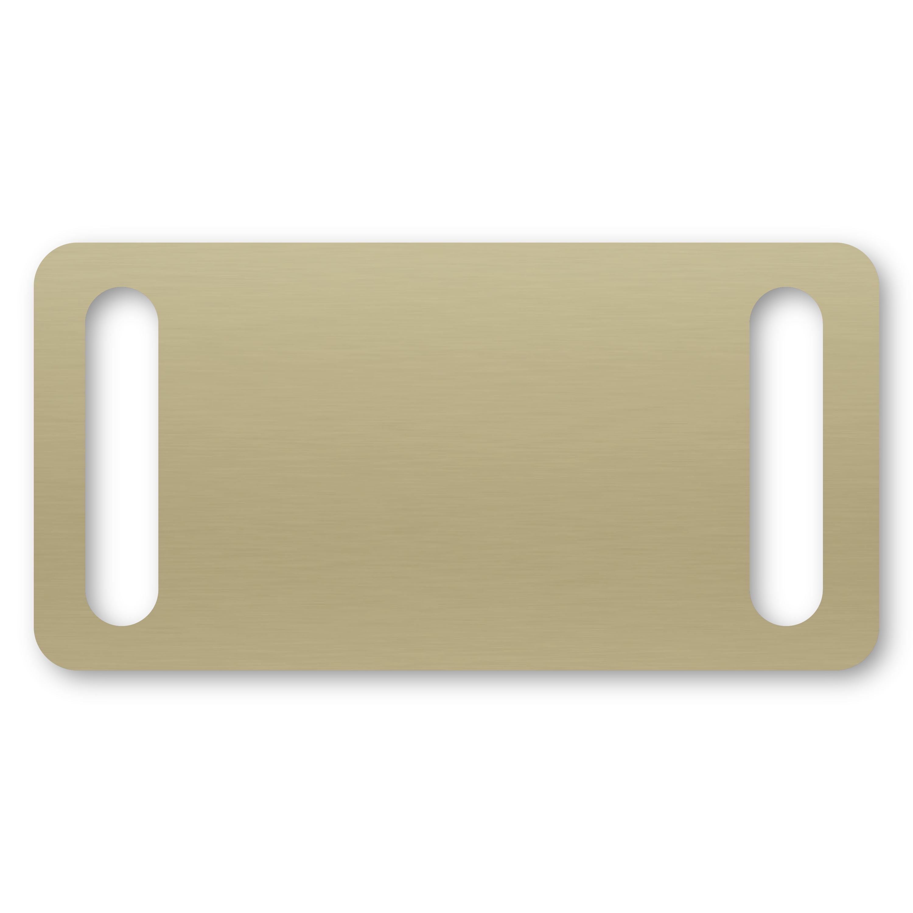 Anodized Aluminum Rectangle Slide-On Tags, 1-3/16" x 2" with 1/4" x 1" Slot, Laser Engraved Metal Tags Craftworks NW Gold 