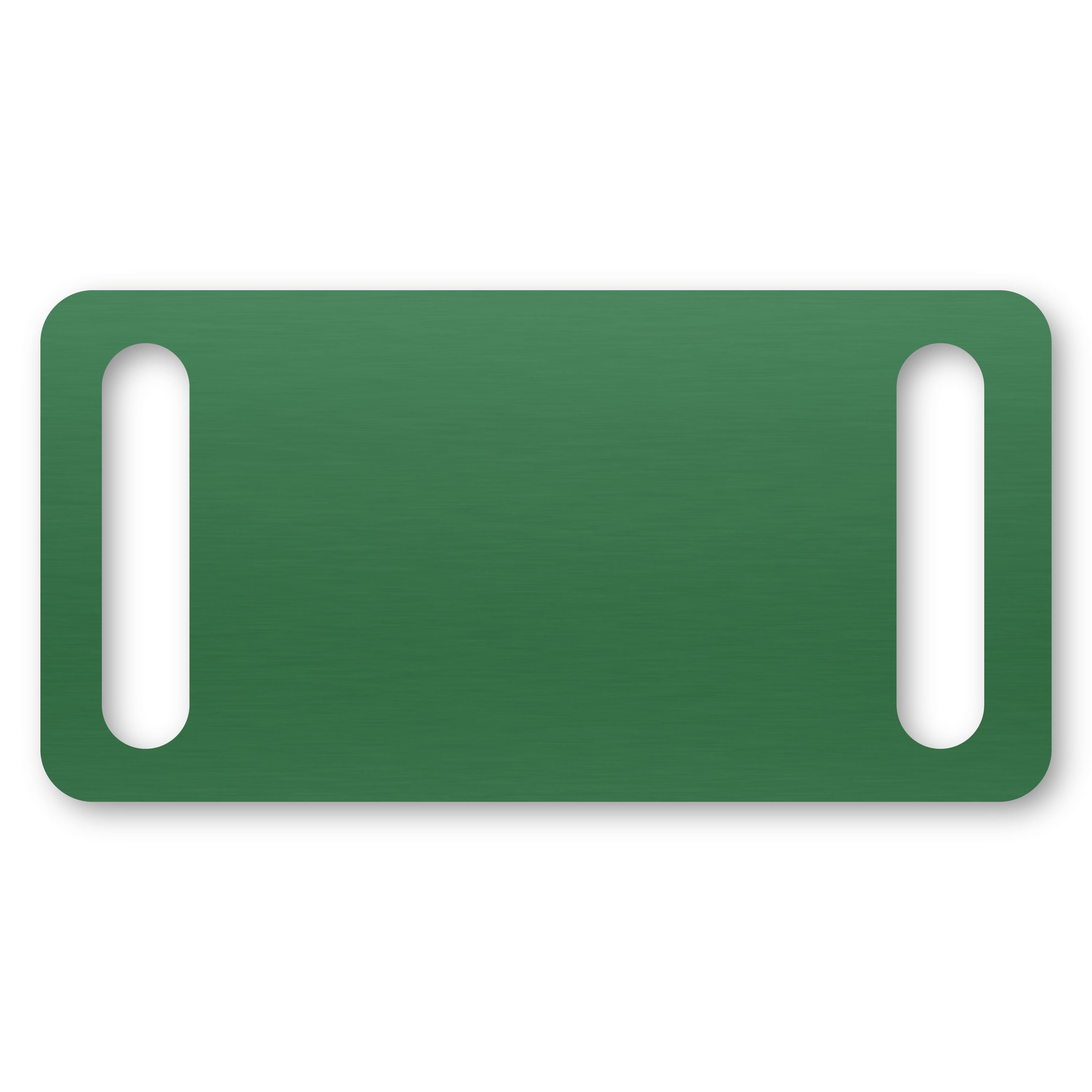 Anodized Aluminum Rectangle Slide-On Tags, 1-3/16" x 2" with 1/4" x 1" Slot, Laser Engraved Metal Tags Craftworks NW Green 