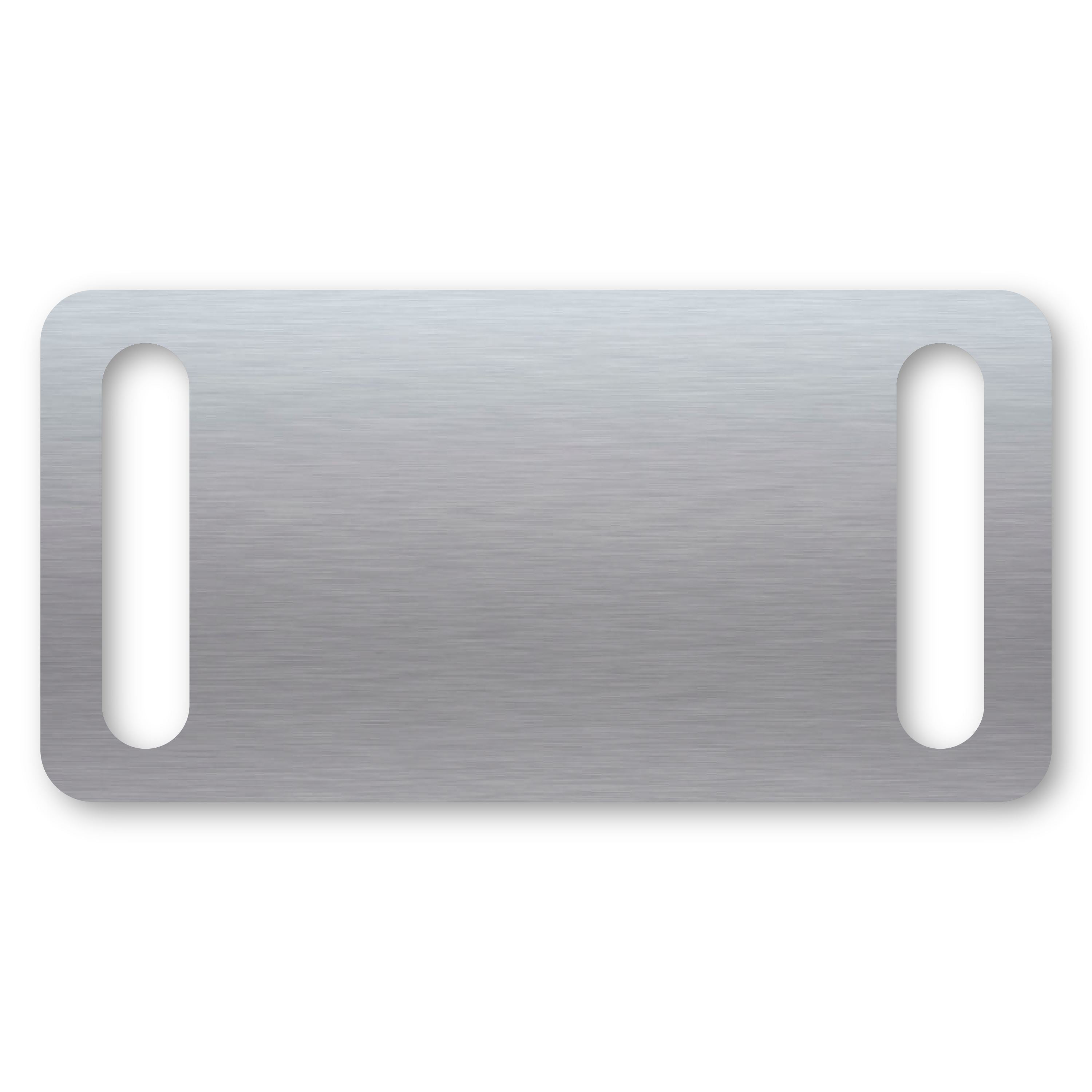 Anodized Aluminum Rectangle Slide-On Tags, 1-3/16" x 2" with 1/4" x 1" Slot, Laser Engraved Metal Tags Craftworks NW Silver 