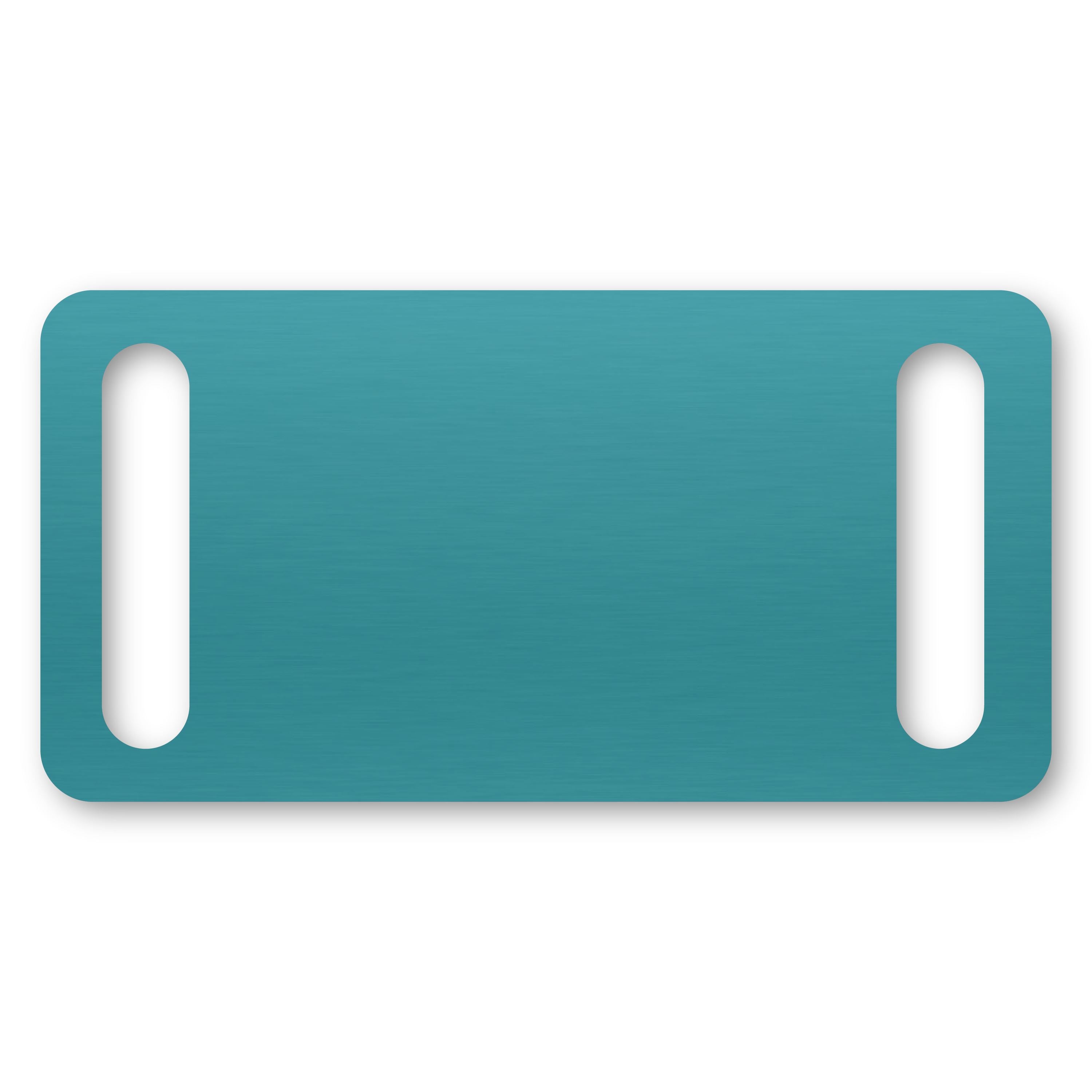 Anodized Aluminum Rectangle Slide-On Tags, 1-3/16" x 2" with 1/4" x 1" Slot, Laser Engraved Metal Tags Craftworks NW Turquoise 
