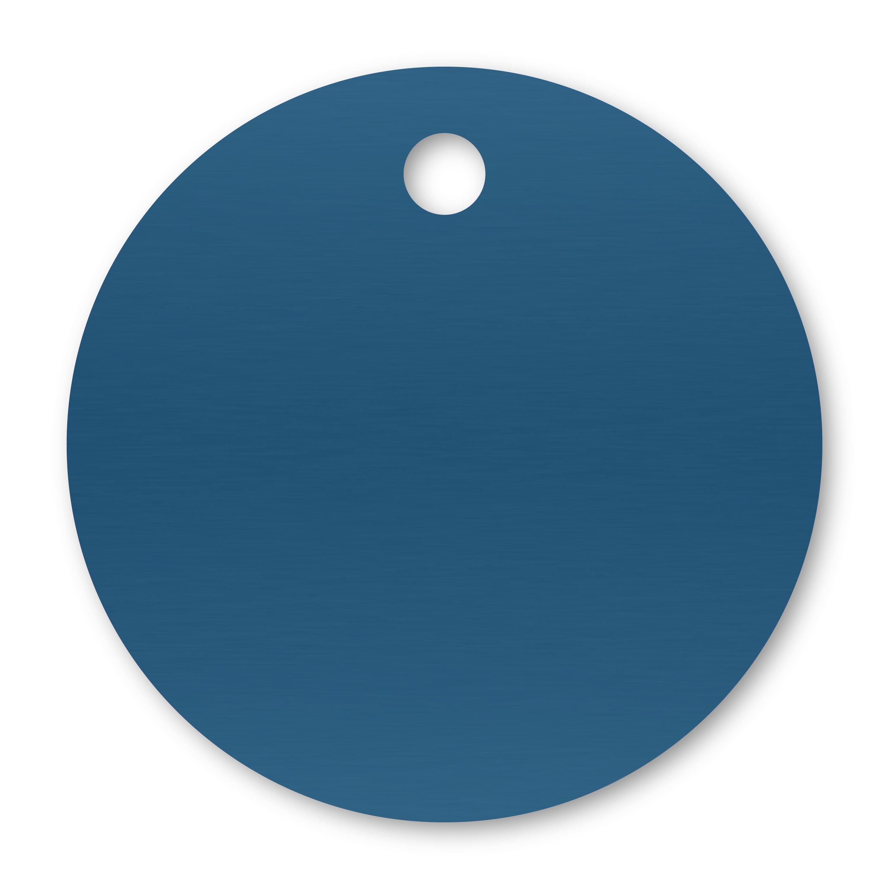 Anodized Aluminum Round Tags, 1-1/2" with 1/8" Hole, Laser Engraved Metal Tags Craftworks NW Blue 