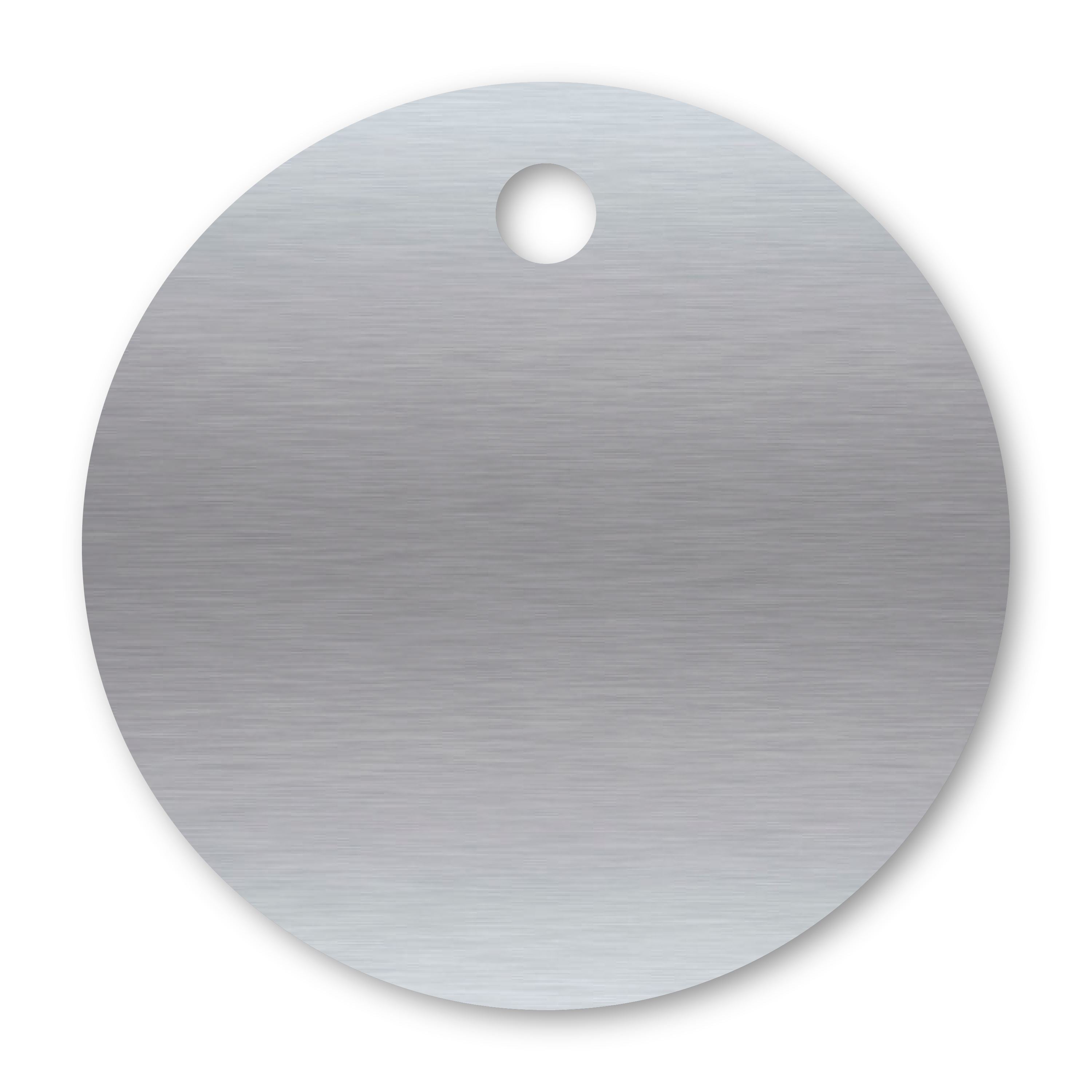 Anodized Aluminum Round Tags, 1-1/2" with 1/8" Hole, Laser Engraved Metal Tags Craftworks NW Silver 